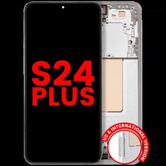 OLED Display mit Rahmen für Samsung Galaxy S24 Plus 5G (US & International Version) (Aftermarket Plus) (Marble Grey)