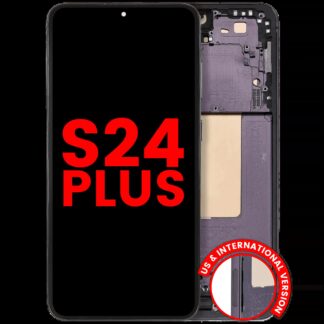 OLED Display mit Rahmen für Samsung Galaxy S24 Plus 5G (US & International Version) (Aftermarket Plus) (Onyx Black)