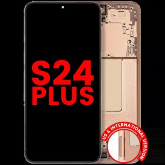 OLED Display mit Rahmen für Samsung Galaxy S24 Plus 5G (US & International Version) (Aftermarket Plus) (Sandstone Orange)