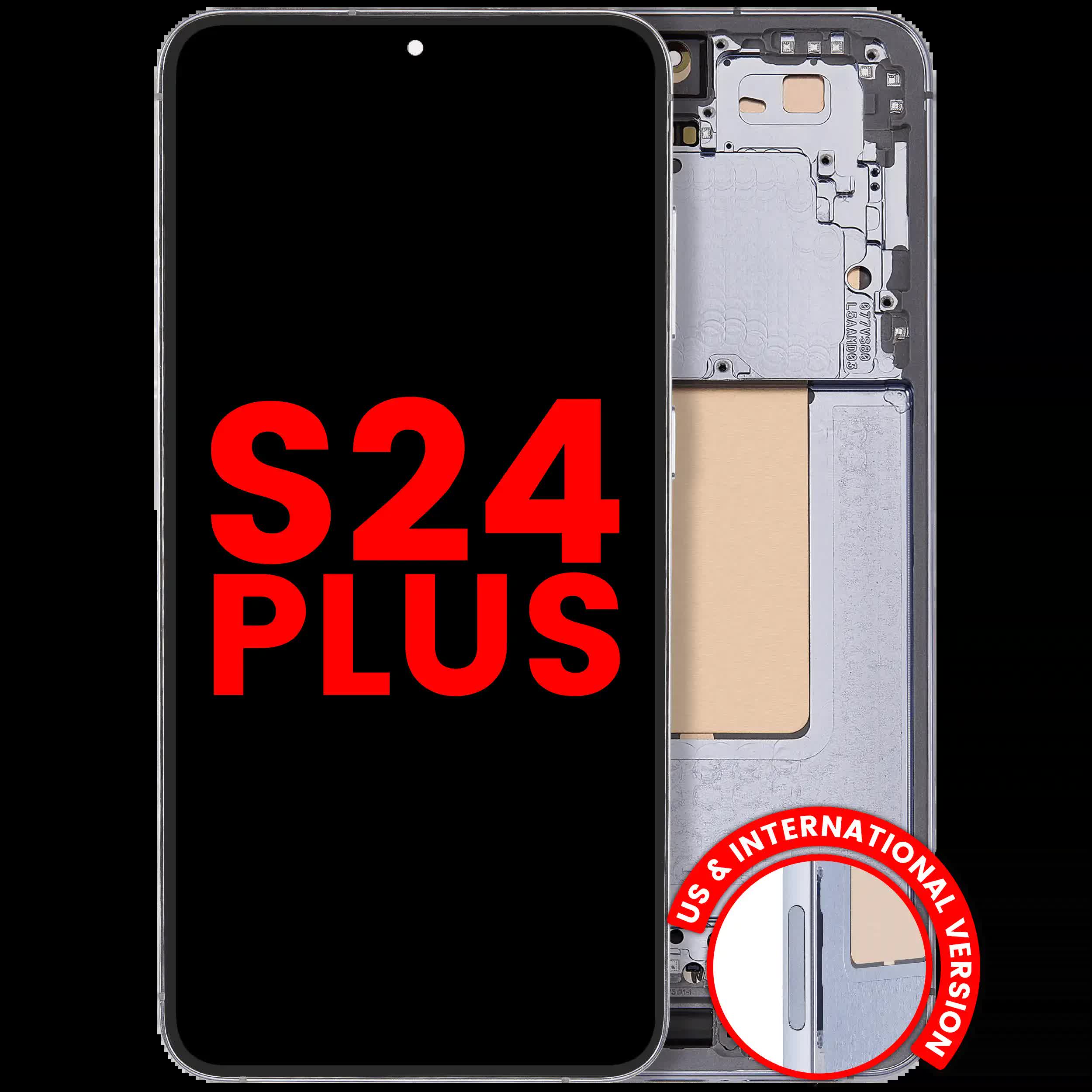 OLED Display mit Rahmen für Samsung Galaxy S24 Plus 5G (US & International Version) (Aftermarket Plus) (Sapphire Blue)