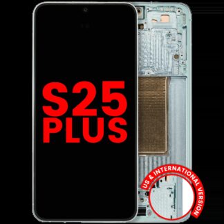 OLED Display mit Rahmen für Samsung Galaxy S25 Plus 5G (US & International Version) (Aftermarket Plus) (Mint)