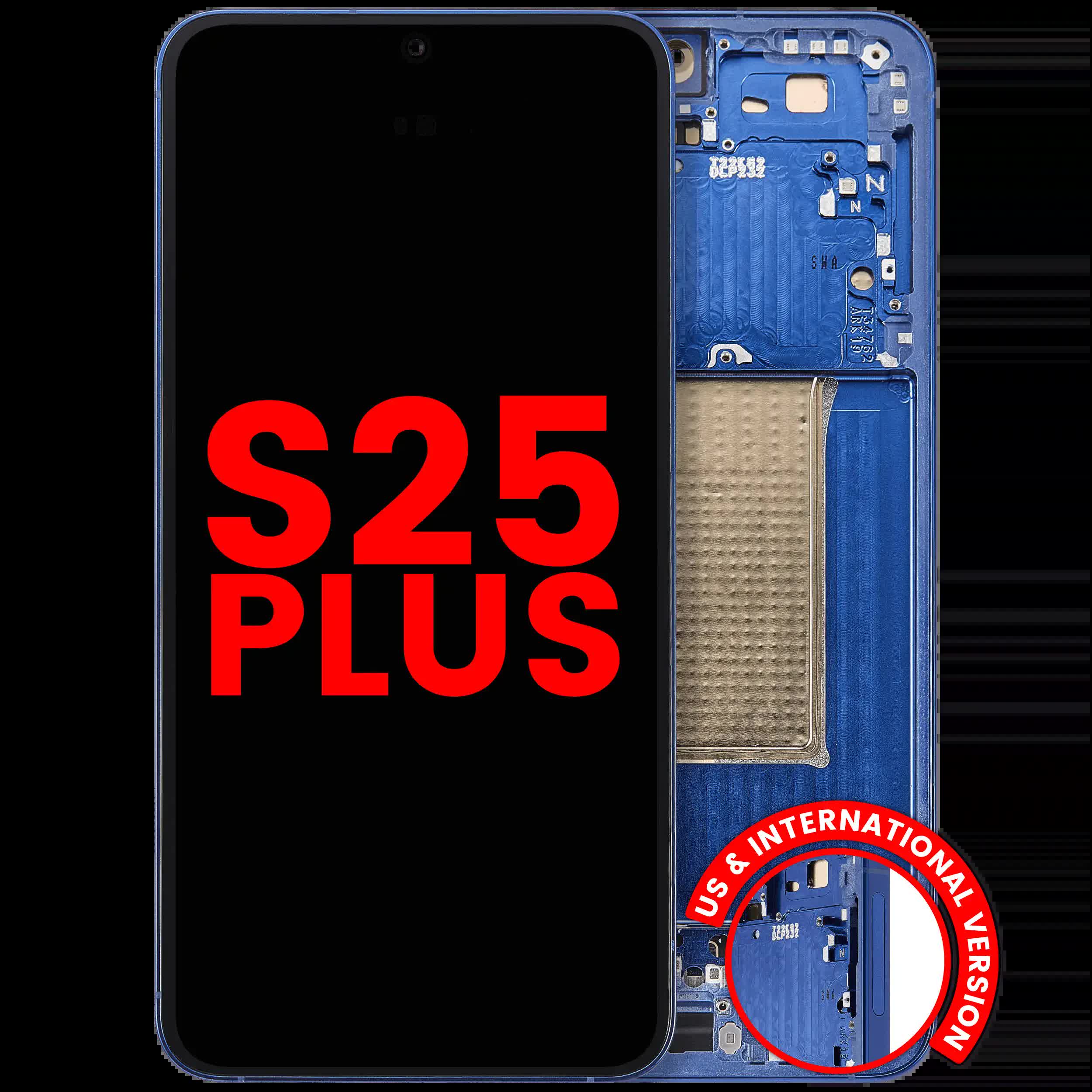 OLED Display mit Rahmen für Samsung Galaxy S25 Plus 5G (US & International Version) (Aftermarket Plus) (Navy)