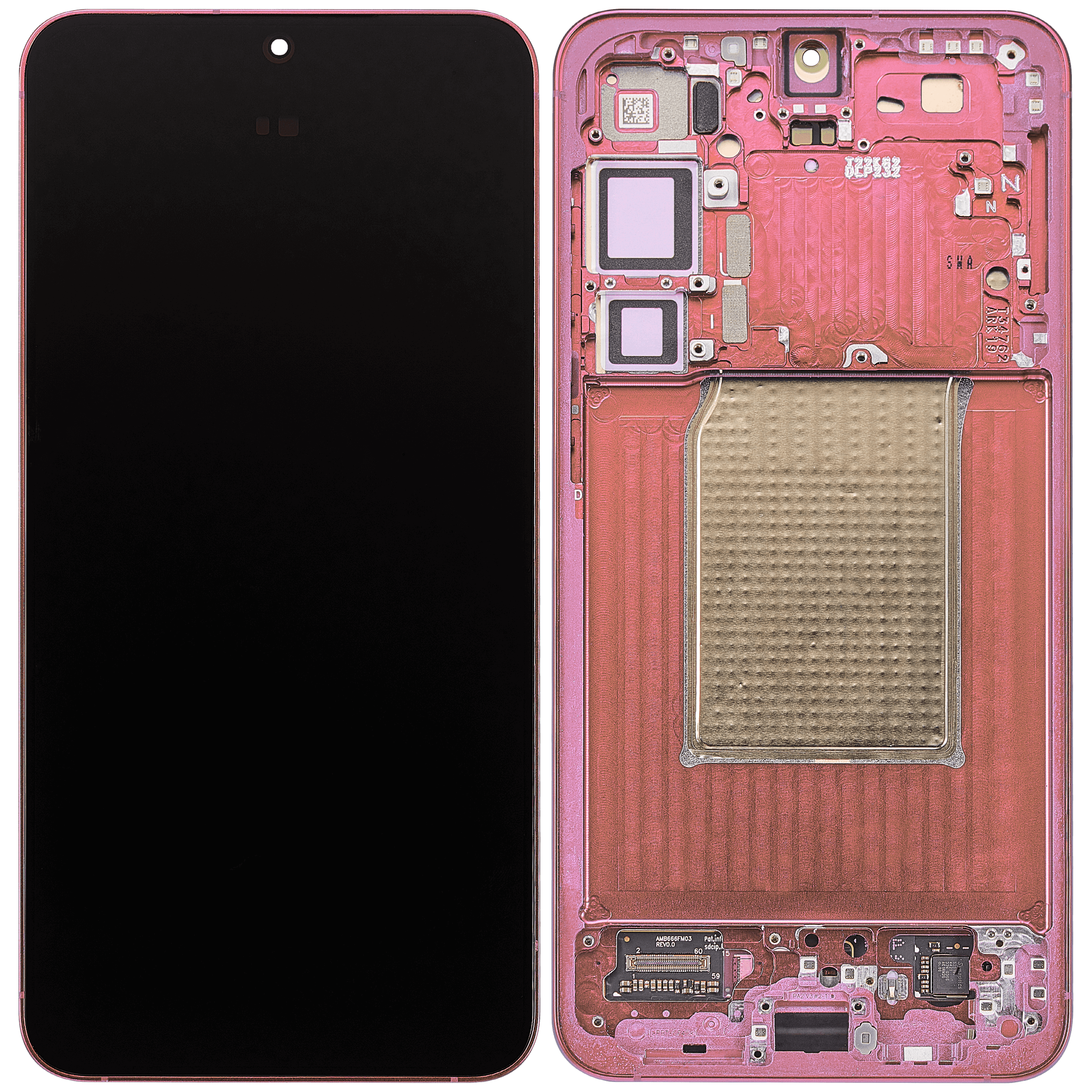 OLED Display mit Rahmen für Samsung Galaxy S25 Plus 5G (US & International Version) (Aftermarket Plus) (Coral Red) – Bild 2