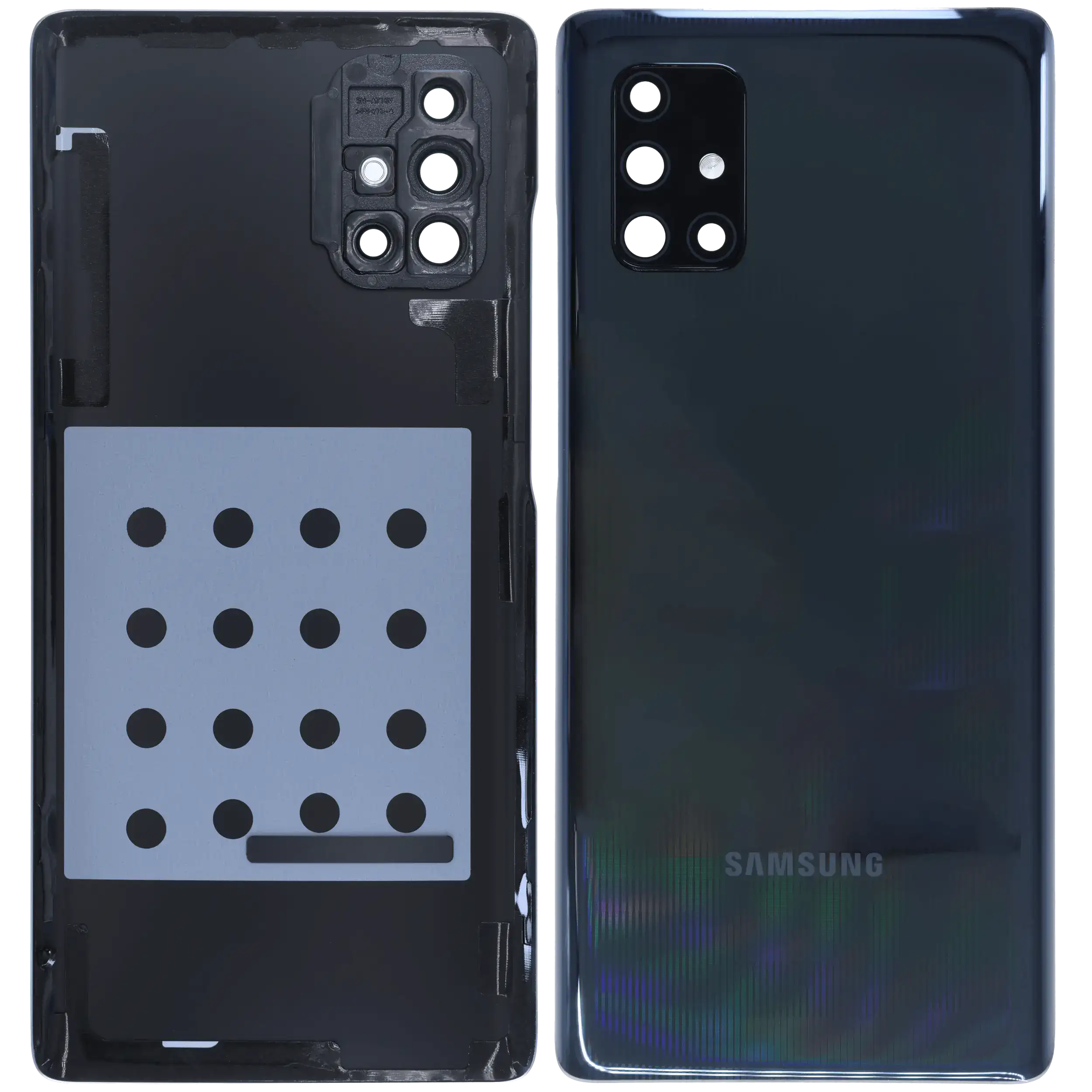 Rückdeckelglas mit Kameraglas für Samsung Galaxy A71 5G (A716V / 2020) (Service Pack) (Prism Cube Black) – Bild 2