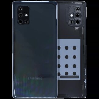 Rückdeckelglas mit Kameraglas für Samsung Galaxy A71 5G (A716V / 2020) (Service Pack) (Prism Cube Black)