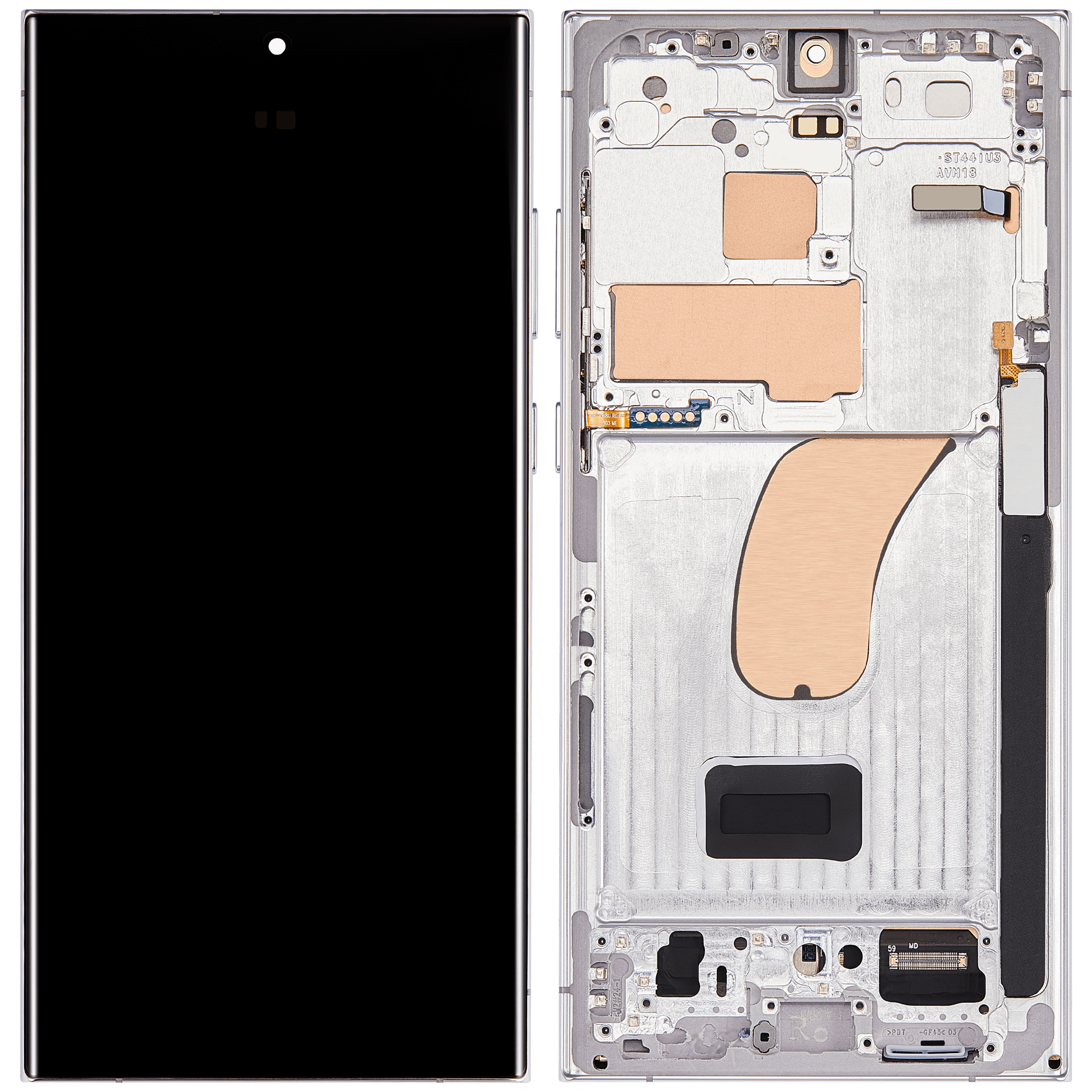 OLED Display mit Rahmen für Samsung Galaxy S23 Ultra (US & International) (Aftermarket Pro) (120Hz) (Sky Blue) – Bild 3