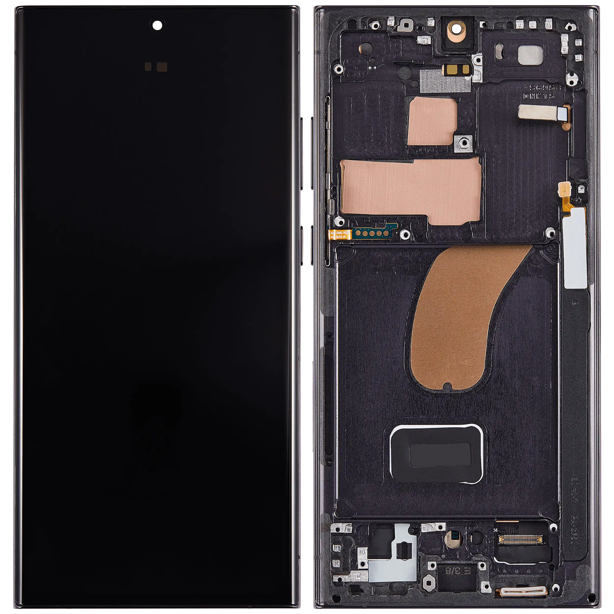 OLED Display mit Rahmen für Samsung Galaxy S23 Ultra (US & International) (Aftermarket Pro) (120Hz) (Phantom Black) – Bild 3