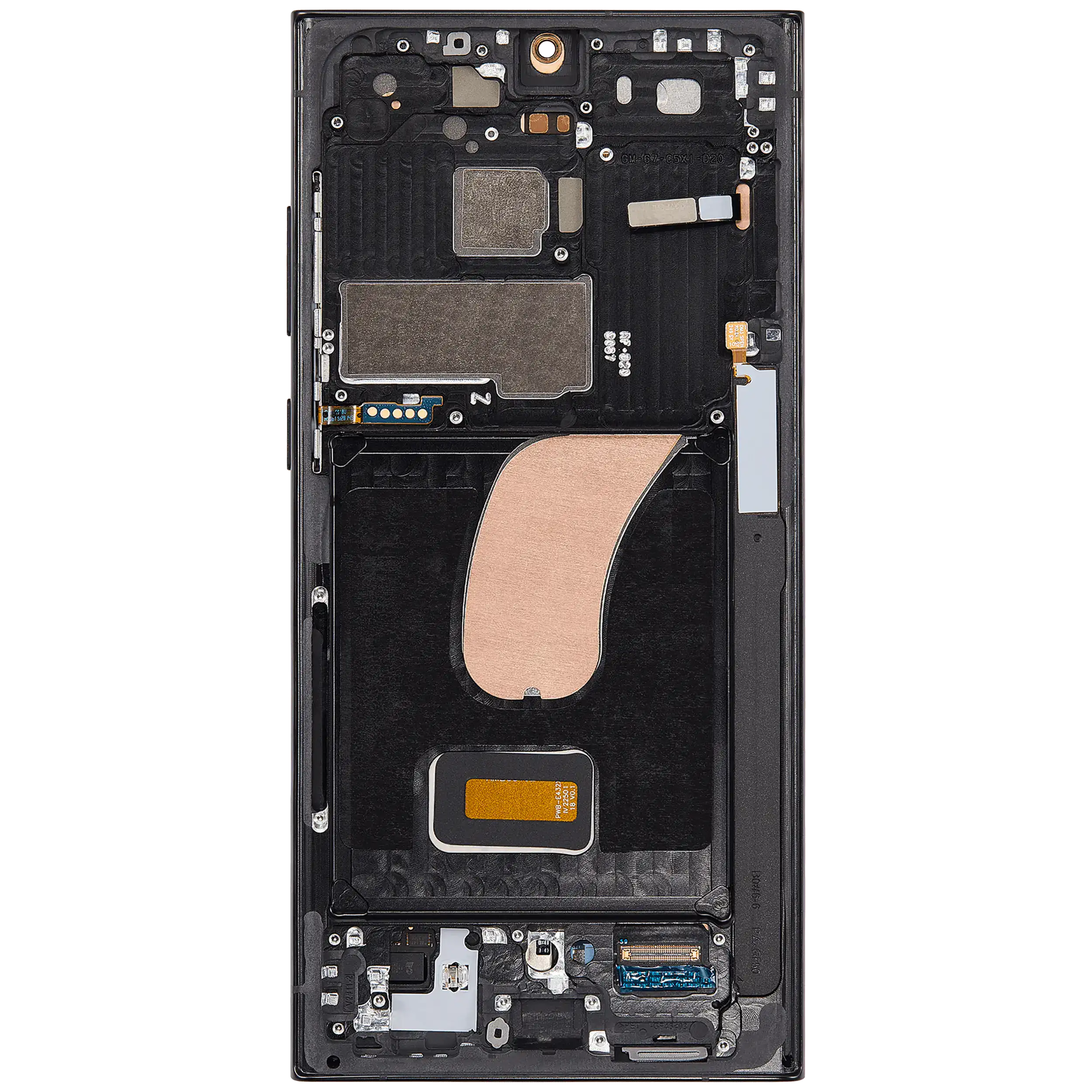OLED Display mit Rahmen für Samsung Galaxy S23 Ultra (US & International) (Aftermarket Pro) (120Hz) (Graphite) – Bild 4