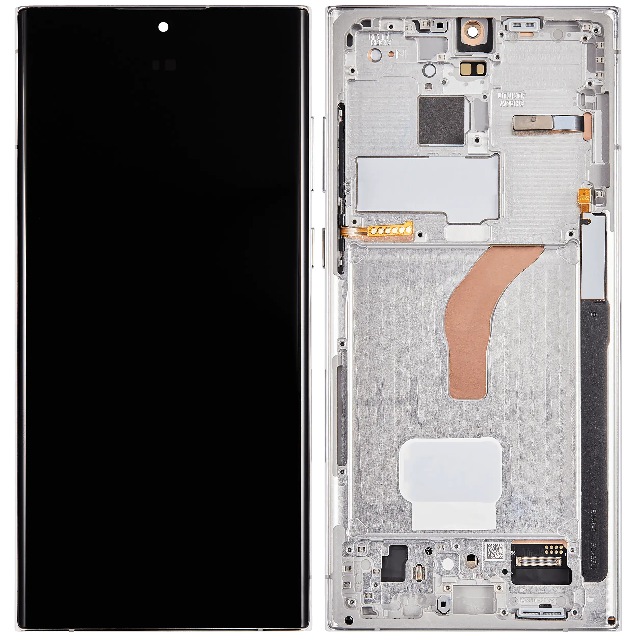 OLED Display mit Rahmen für Samsung Galaxy S22 Ultra 5G (US & International Version) (Aftermarket Pro) (120Hz) (Phantom White) – Bild 3