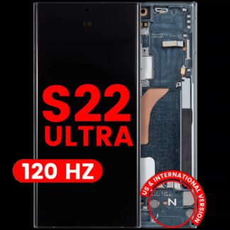 OLED Display mit Rahmen für Samsung Galaxy S22 Ultra 5G (US & International Version) (Aftermarket Pro) (120Hz) (Green (Grün))