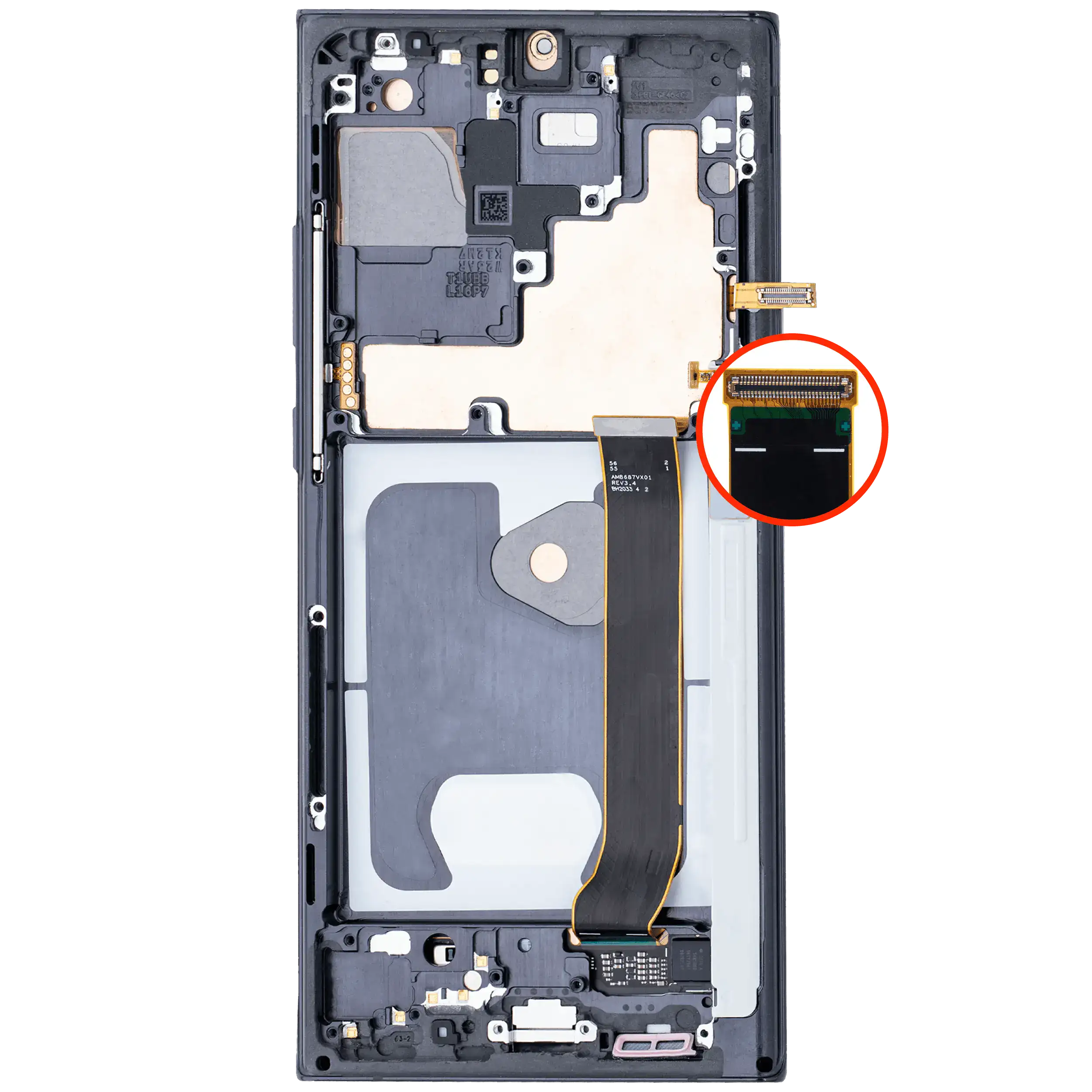 OLED Display mit Rahmen für Samsung Galaxy Note 20 Ultra 5G (Aftermarket Pro) (120Hz) (Mystic Black) – Bild 4
