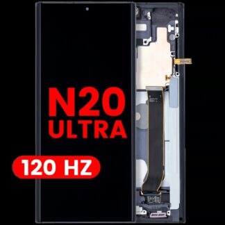 OLED Display mit Rahmen für Samsung Galaxy Note 20 Ultra 5G (Aftermarket Pro) (120Hz) (Mystic Black)