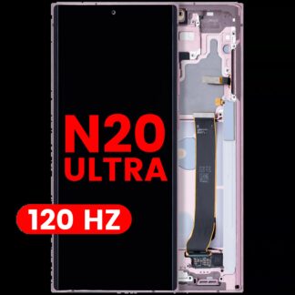 OLED Display mit Rahmen für Samsung Galaxy Note 20 Ultra 5G (Aftermarket Pro) (120Hz) (Mystic Bronze)