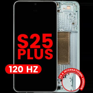 OLED Display mit Rahmen für Samsung Galaxy S25 Plus 5G (US & International Version) (Aftermarket Plus) (120Hz) (Mint)