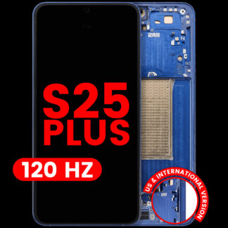 OLED Display mit Rahmen für Samsung Galaxy S25 Plus 5G (US & International Version) (Aftermarket Plus) (120Hz) (Navy)