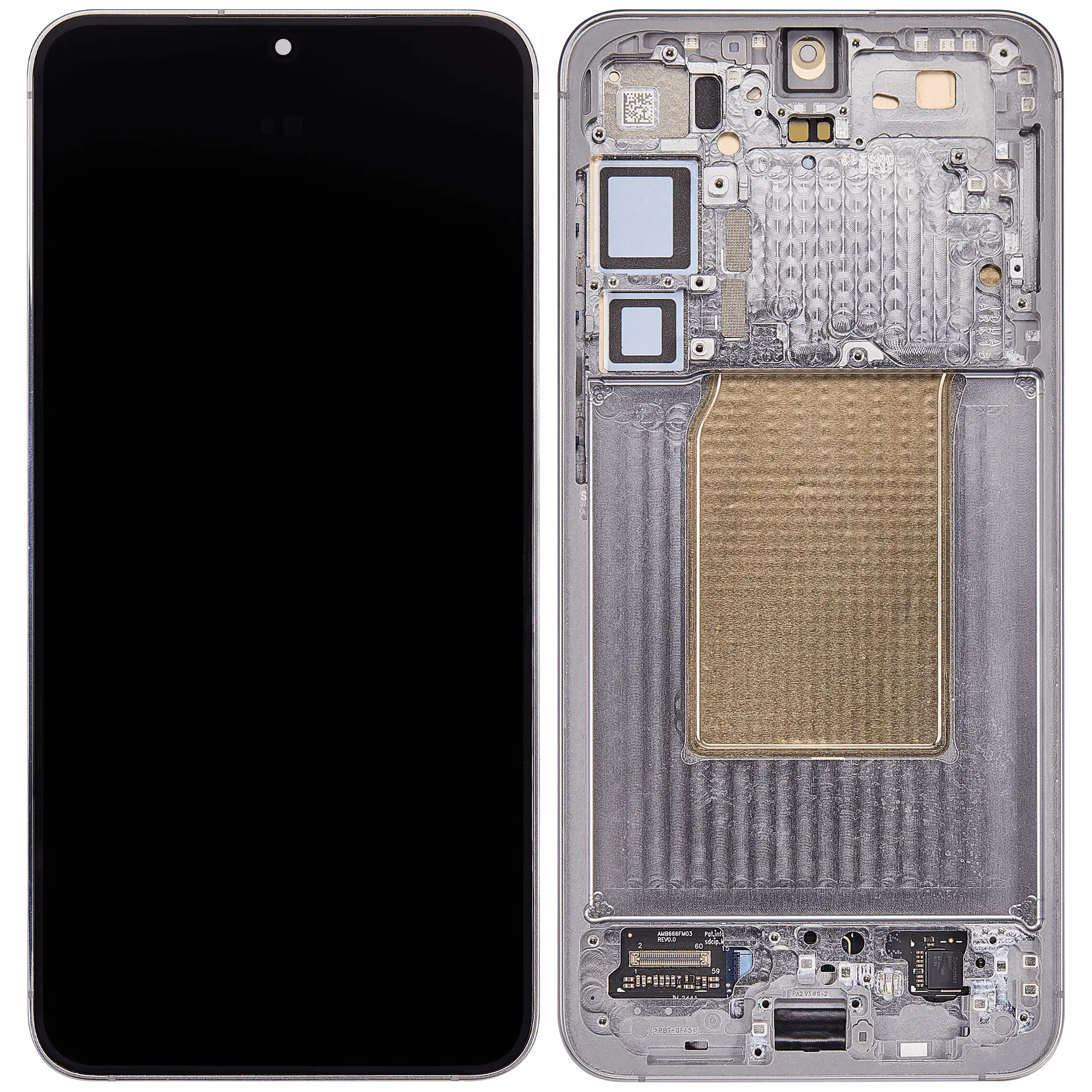 OLED Display mit Rahmen für Samsung Galaxy S25 Plus 5G (US & International Version) (Aftermarket Plus) (120Hz) (Silver Shadow) – Bild 2