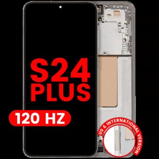 OLED Display mit Rahmen für Samsung Galaxy S24 Plus 5G (US & International Version) (Aftermarket Plus) (120Hz) (Amber Yellow)