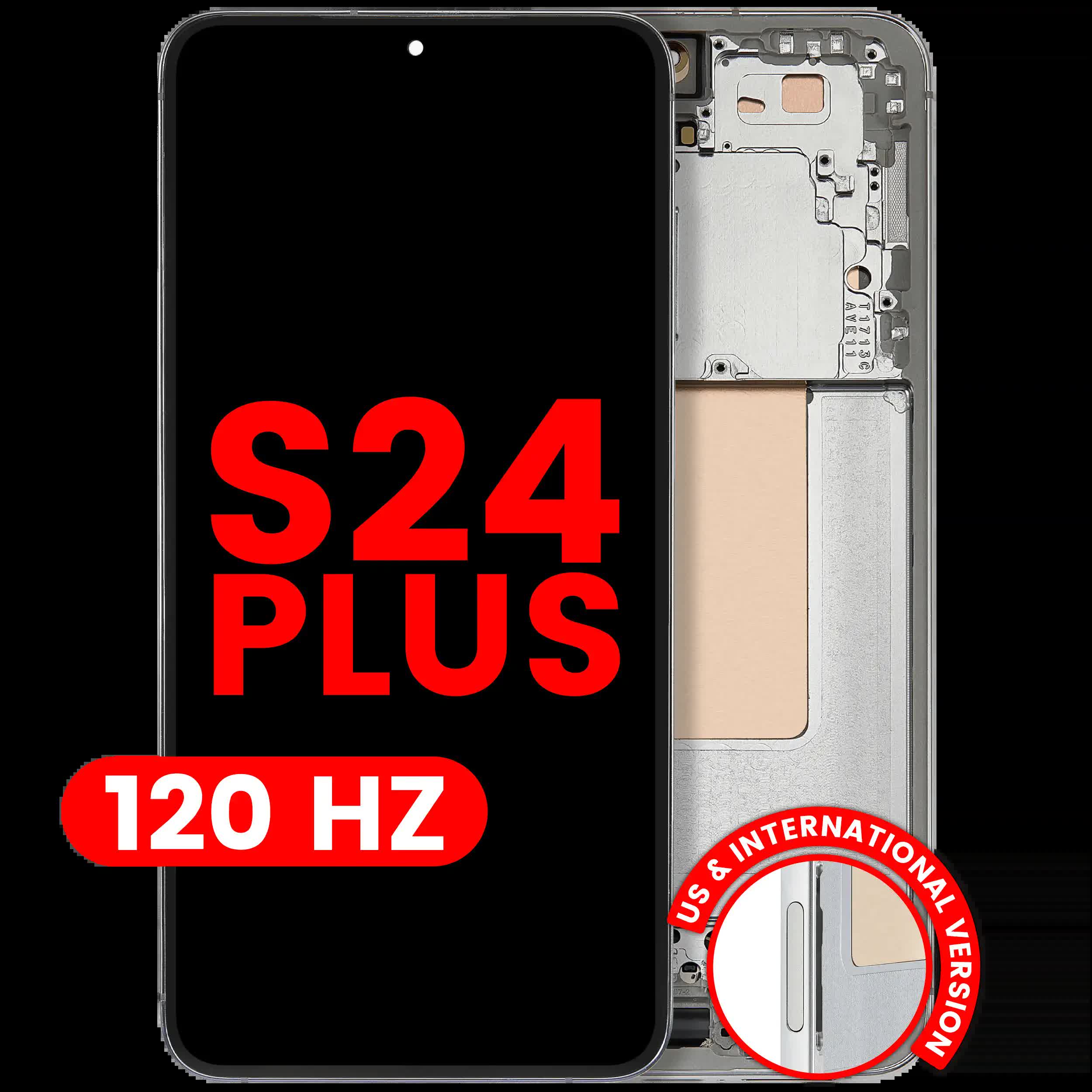 OLED Display mit Rahmen für Samsung Galaxy S24 Plus 5G (US & International Version) (Aftermarket Plus) (120Hz) (Jade Green)