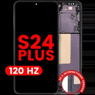 OLED Display mit Rahmen für Samsung Galaxy S24 Plus 5G (US & International Version) (Aftermarket Plus) (120Hz) (Onyx Black)