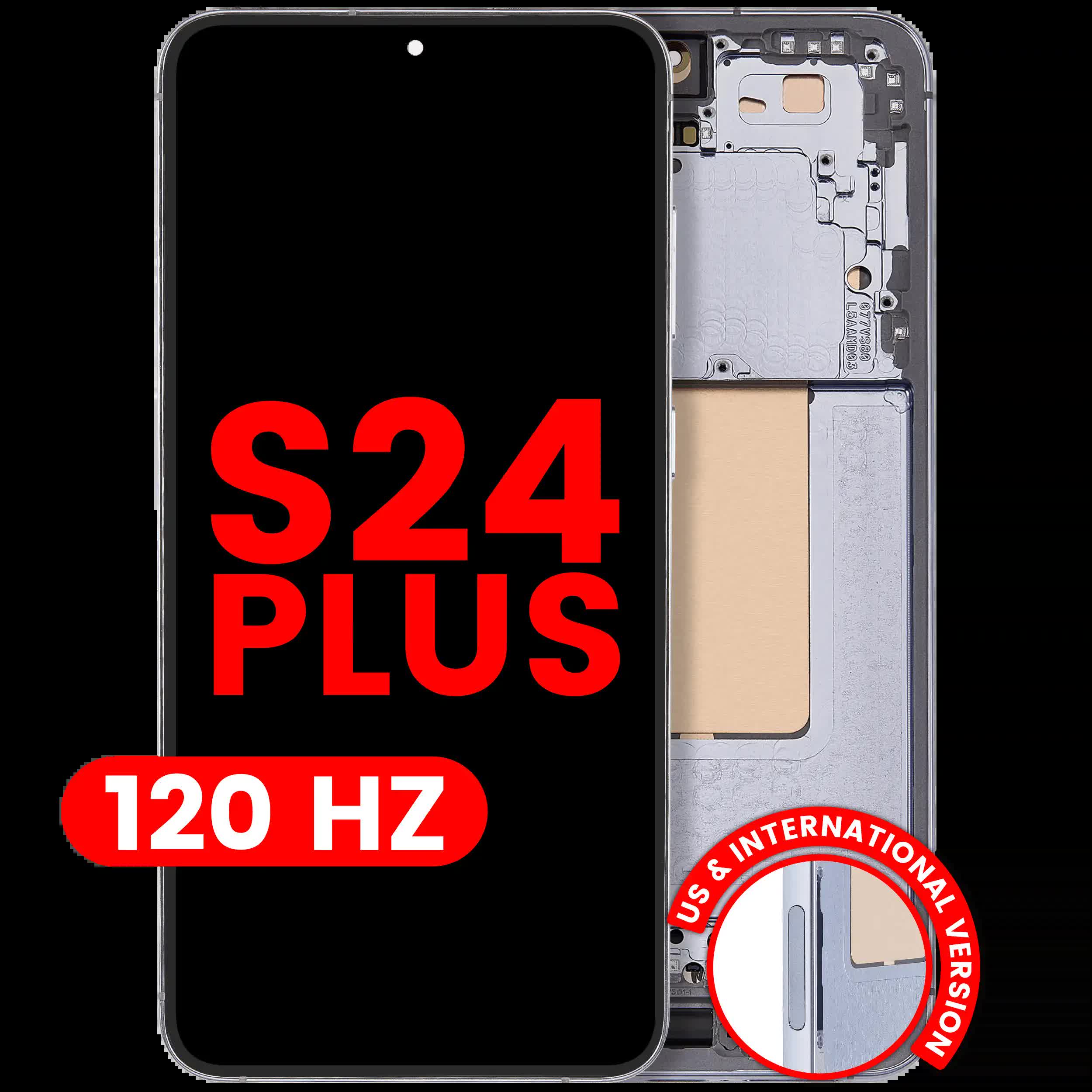 OLED Display mit Rahmen für Samsung Galaxy S24 Plus 5G (US & International Version) (Aftermarket Plus) (120Hz) (Sapphire Blue)