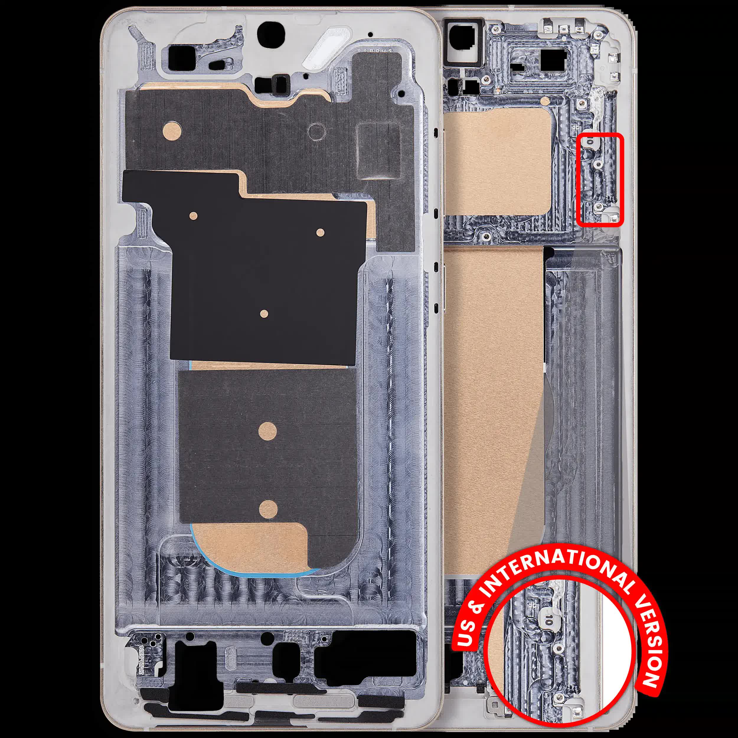 Mittelrahmen für Samsung Galaxy S25 Edge 5G (US & International Version) (Titanium Icyblue / Titanium Silver)