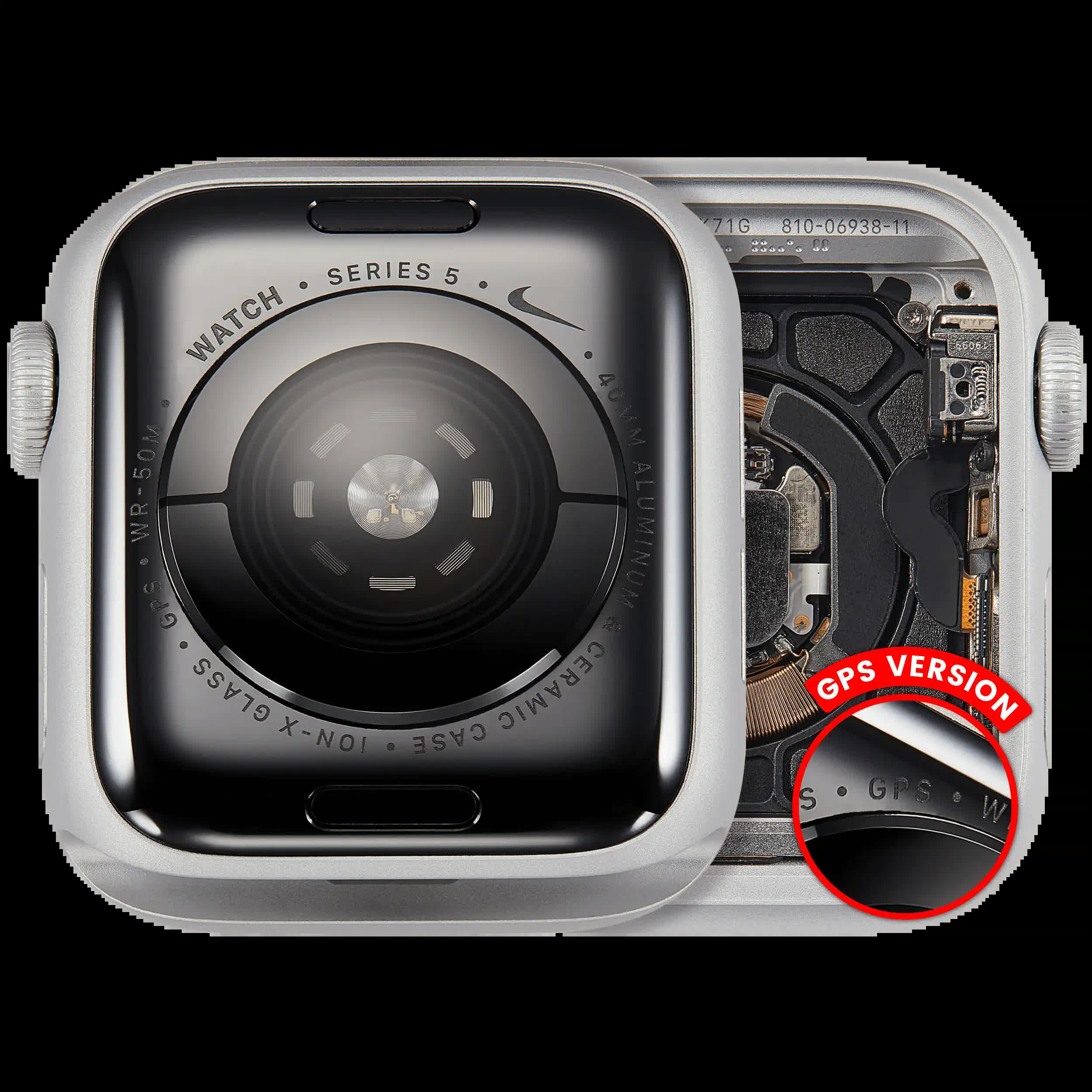 Gehäuse Baugruppe für Watch Series 5 (40MM) (ausgebautes Originalteil: Grade A) (GPS Version) (Aluminium / Silver)