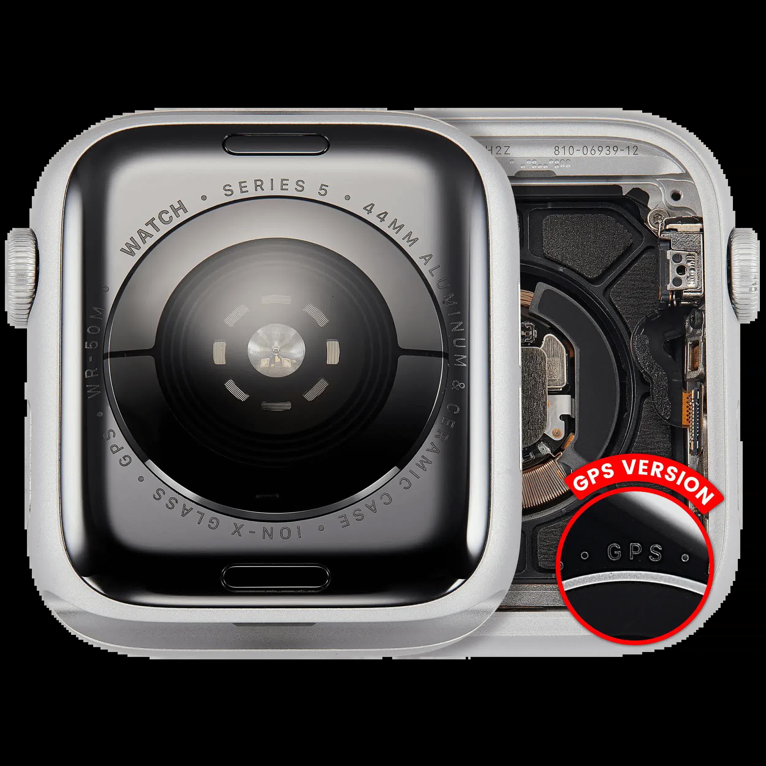 Gehäuse Baugruppe für Watch Series 5 (44MM) (ausgebautes Originalteil: Grade A) (GPS Version) (Aluminium / Silver)