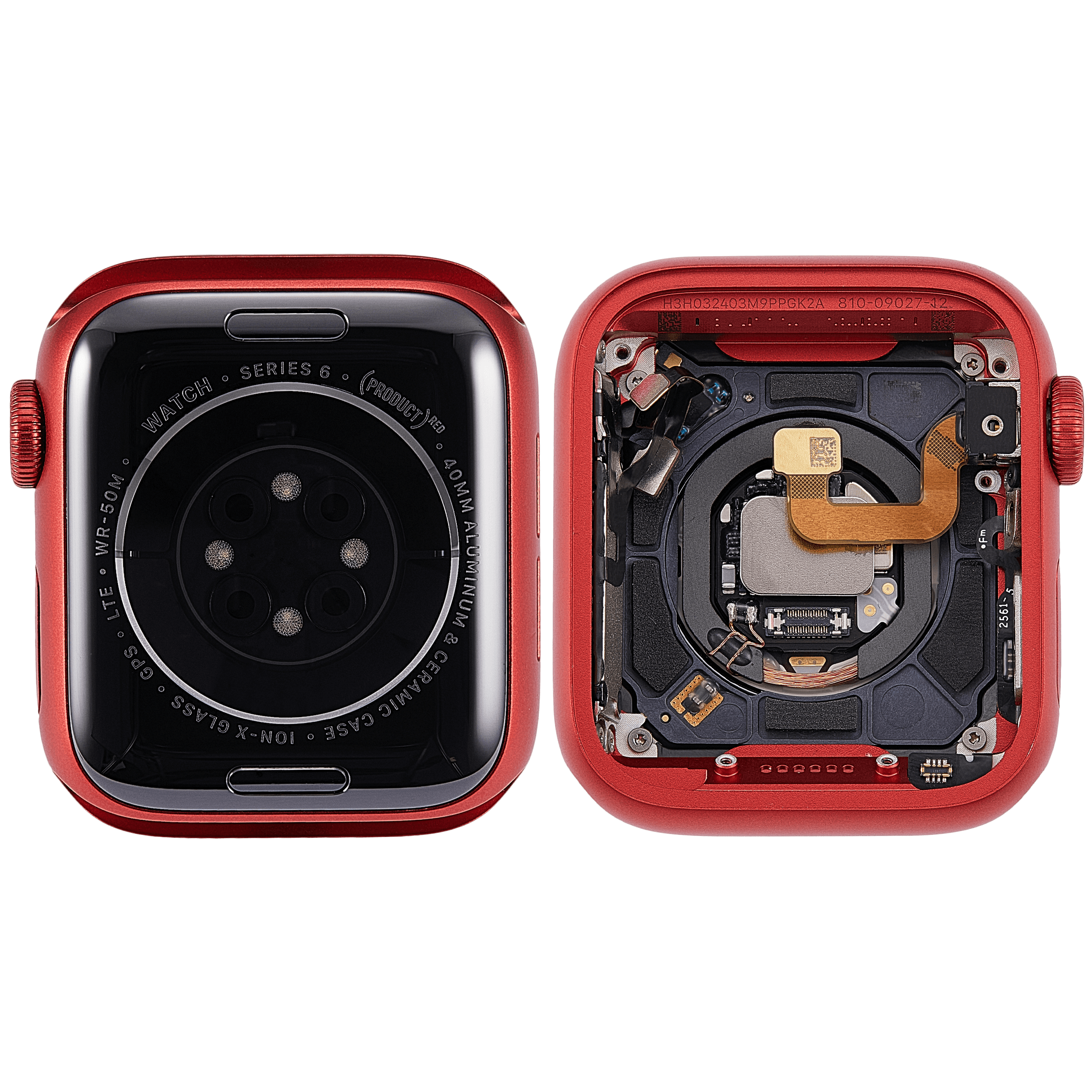 Gehäuse Baugruppe für Watch Series 6 (40MM) (ausgebautes Originalteil: Grade A) (Cellular Version) (Aluminium / Red) – Bild 2