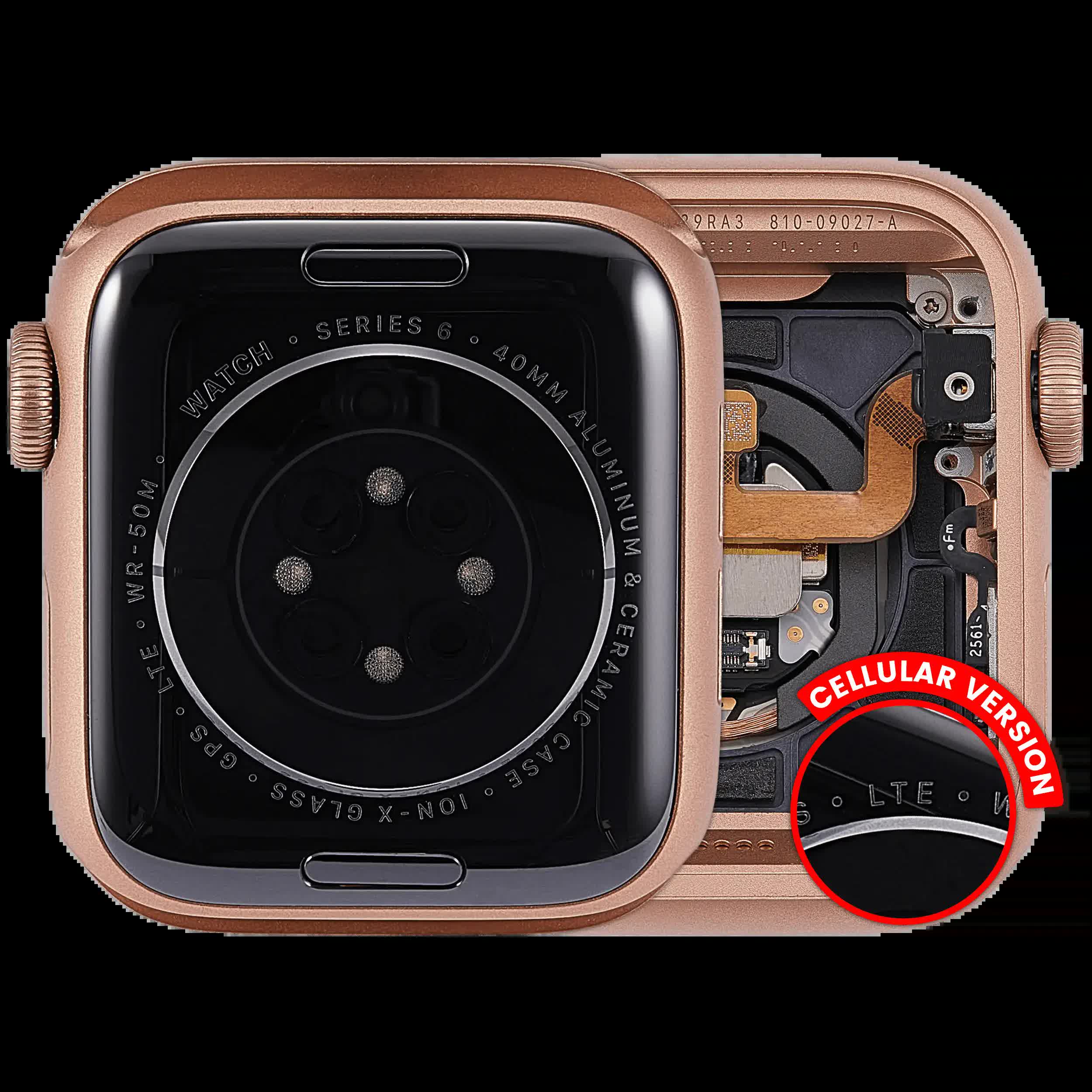 Gehäuse Baugruppe für Watch Series 6 (40MM) (ausgebautes Originalteil: Grade A) (Cellular Version) (Aluminium / Rose Gold)