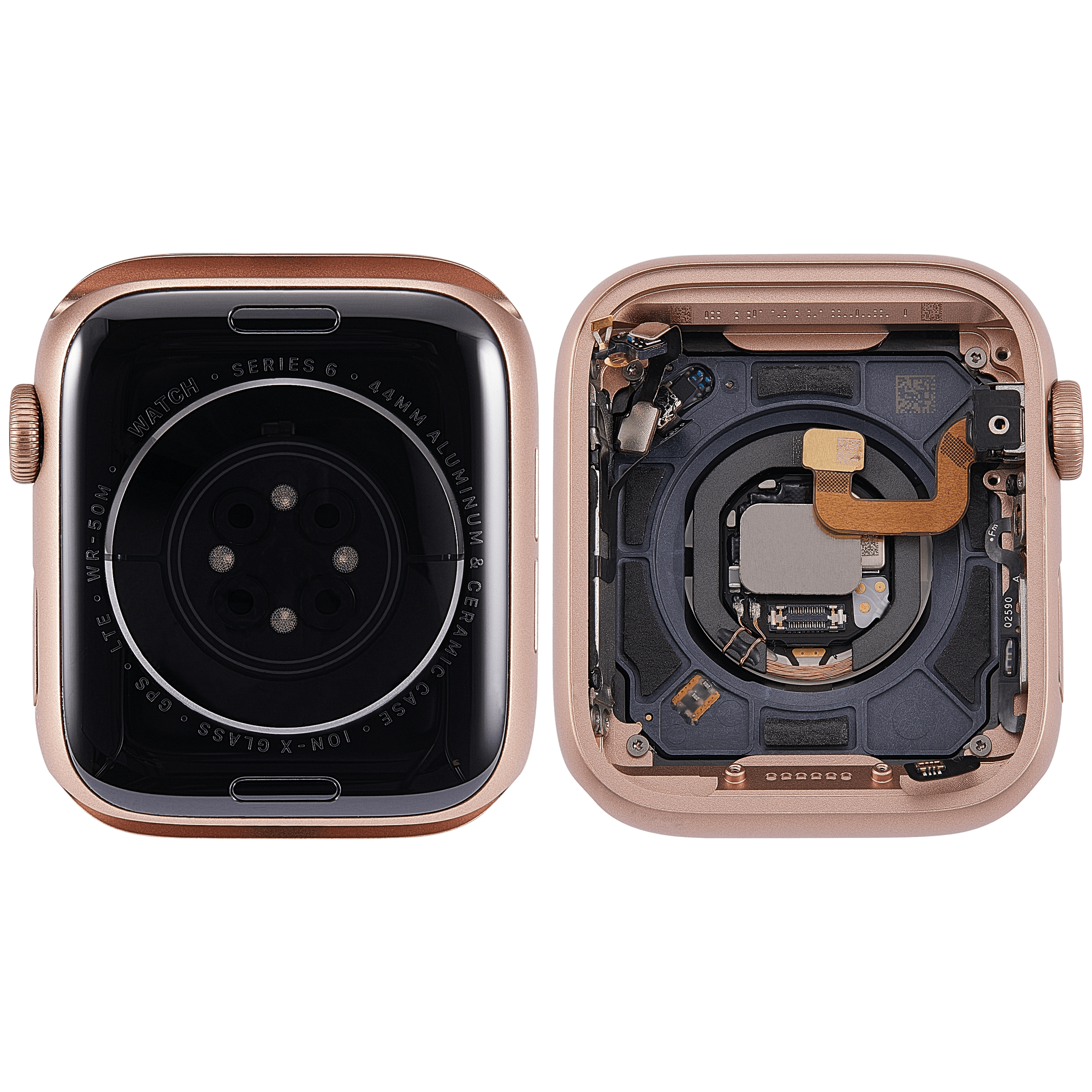 Gehäuse Baugruppe für Watch Series 6 (44MM) (ausgebautes Originalteil: Grade A) (Cellular Version) (Aluminium / Rose Gold) – Bild 2
