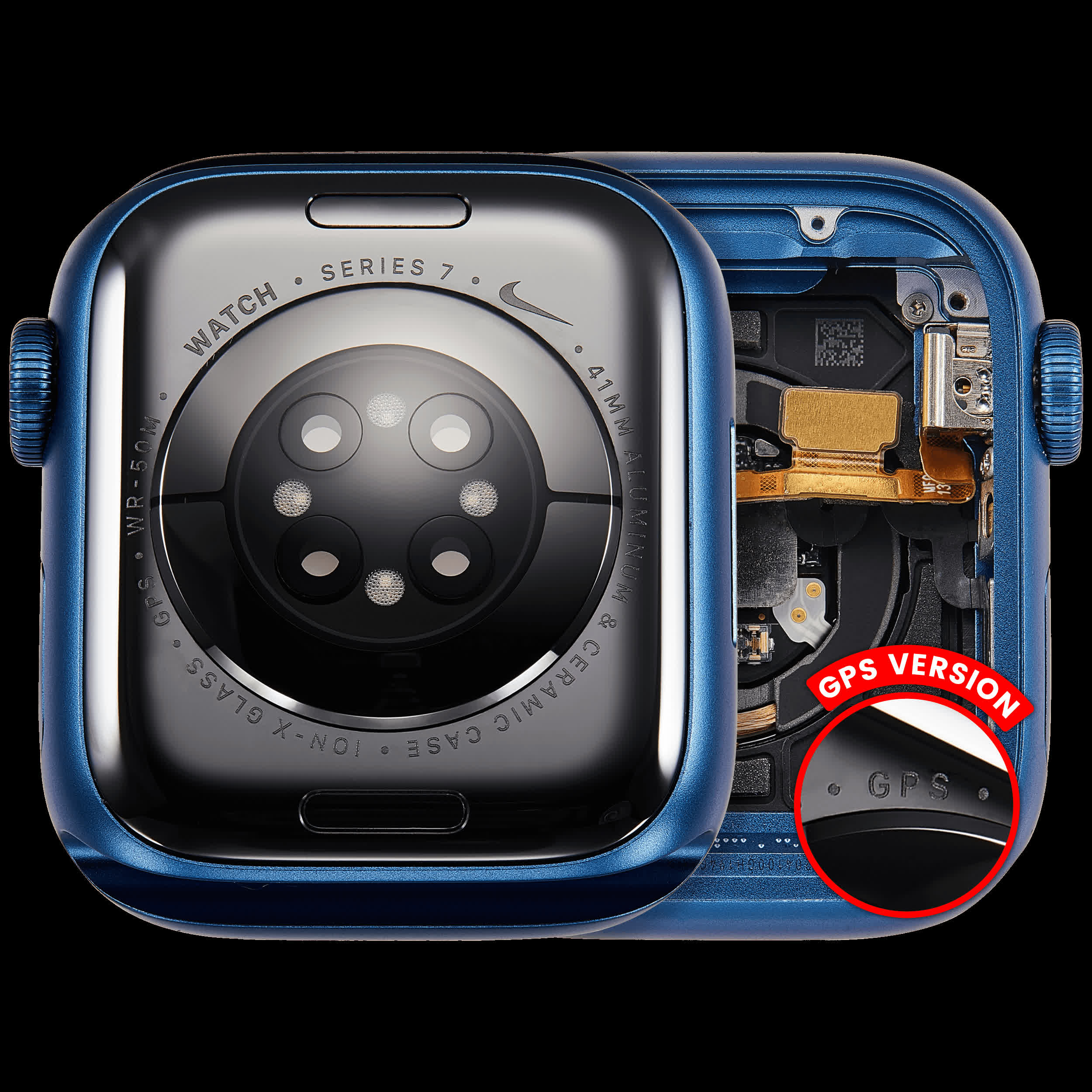Gehäuse Baugruppe für Watch Series 7 (41MM) (ausgebautes Originalteil: Grade A) (GPS Version) (Aluminium / Blue)