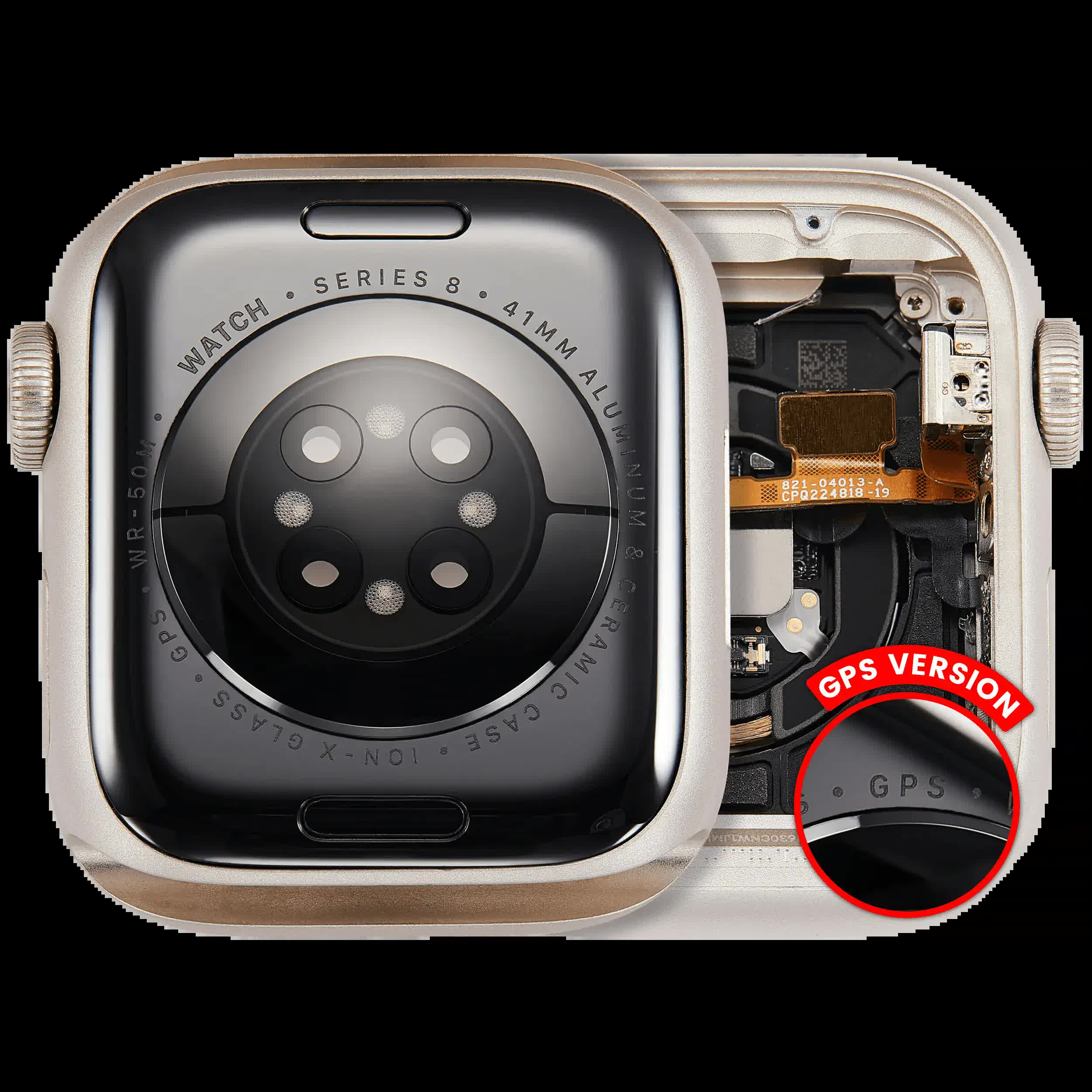 Gehäuse Baugruppe für Watch Series 8 (41MM) (ausgebautes Originalteil: Grade A) (GPS Version) (Aluminium / Starlight)