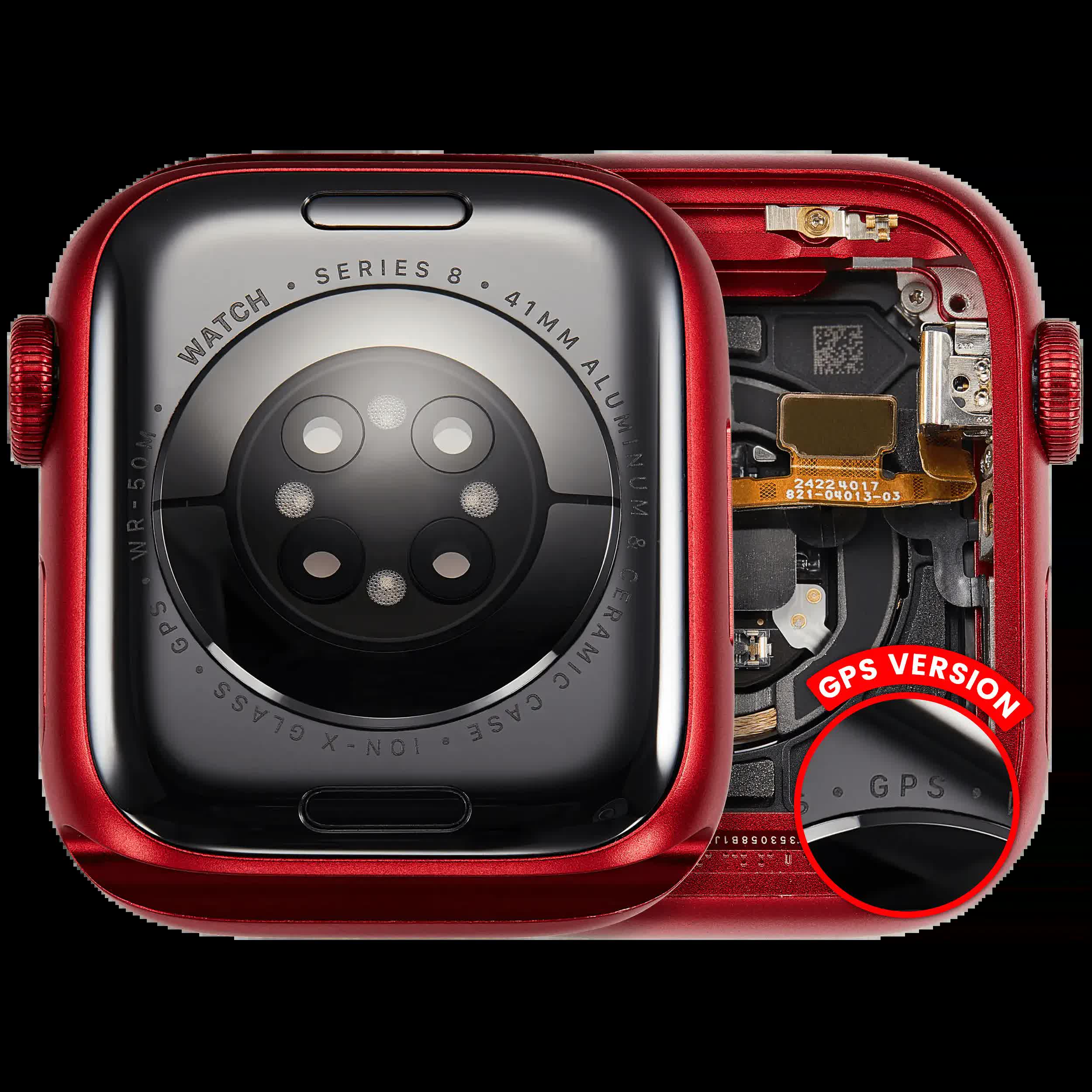 Gehäuse Baugruppe für Watch Series 8 (41MM) (ausgebautes Originalteil: Grade A) (GPS Version) (Aluminium / Red)