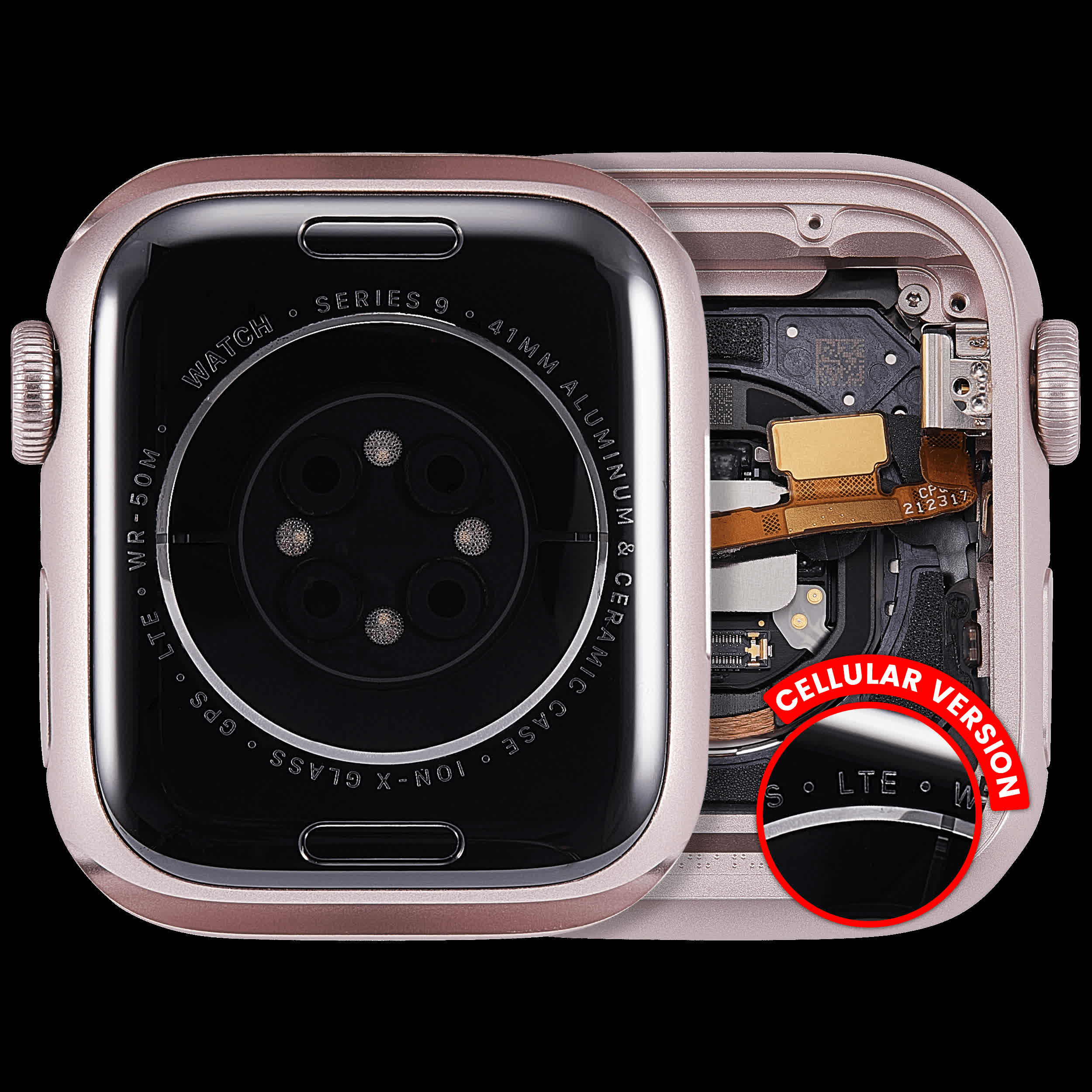 Gehäuse Baugruppe für Watch Series 9 (41MM) (ausgebautes Originalteil: Grade A) (Cellular Version) (Aluminium / Pink)