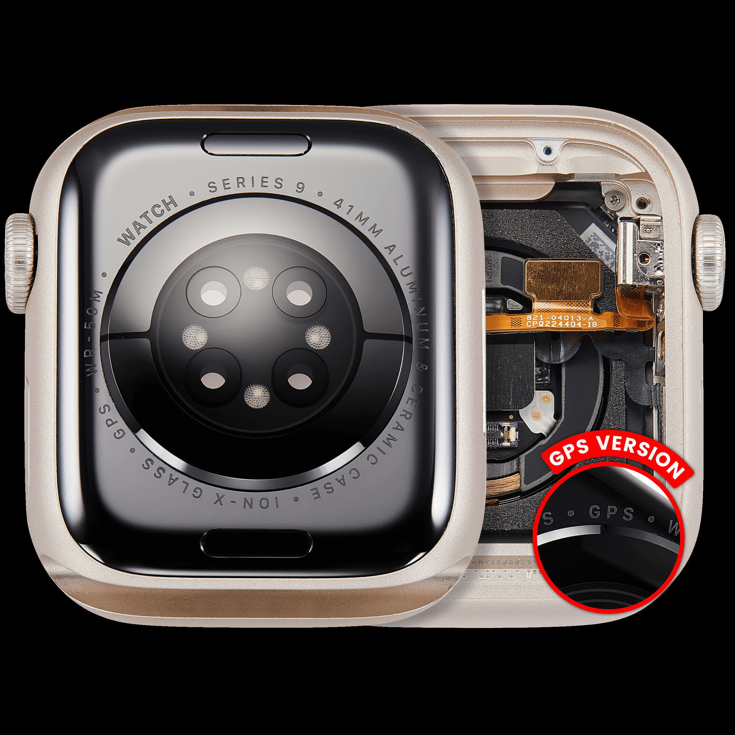 Gehäuse Baugruppe für Watch Series 9 (41MM) (ausgebautes Originalteil: Grade A) (GPS Version) (Aluminium / Starlight)
