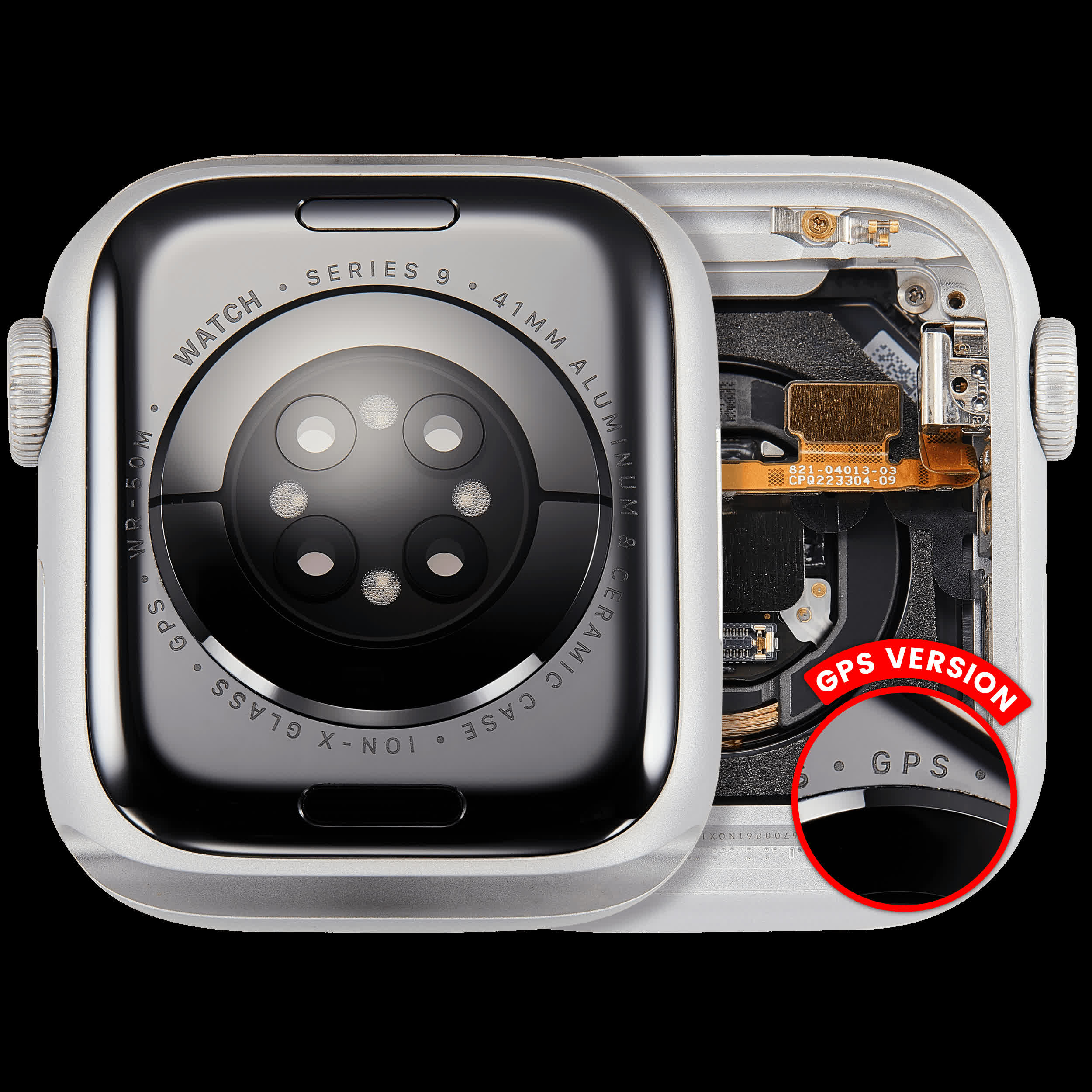 Gehäuse Baugruppe für Watch Series 9 (41MM) (ausgebautes Originalteil: Grade A) (GPS Version) (Aluminium / Silver)