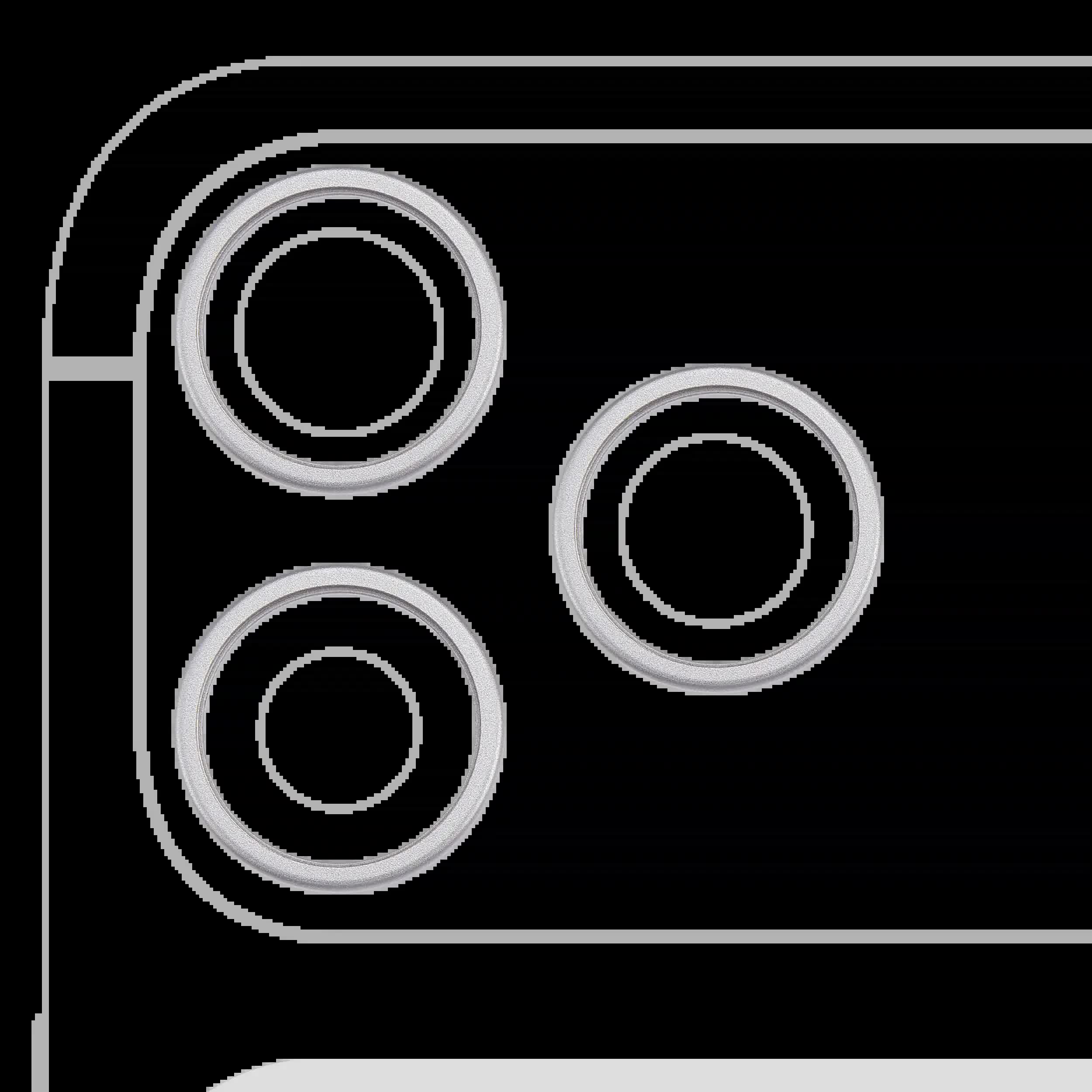 Rückkamera-Blendenring einzeln für iPhone 17 Pro / 17 Pro Max (Silver (Silber)) (3-teiliges Set)