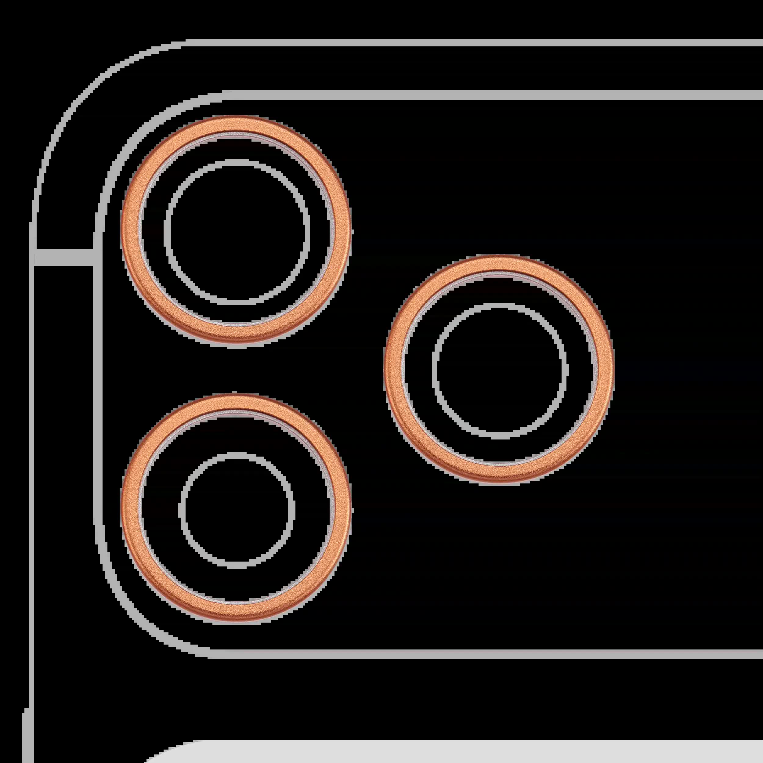 Rückkamera-Blendenring einzeln für iPhone 17 Pro / 17 Pro Max (Cosmic Orange) (3-teiliges Set)