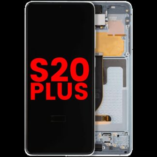 OLED Display mit Rahmen für Samsung Galaxy S20 Plus 5G (Aftermarket Plus) (Cloud Blue)