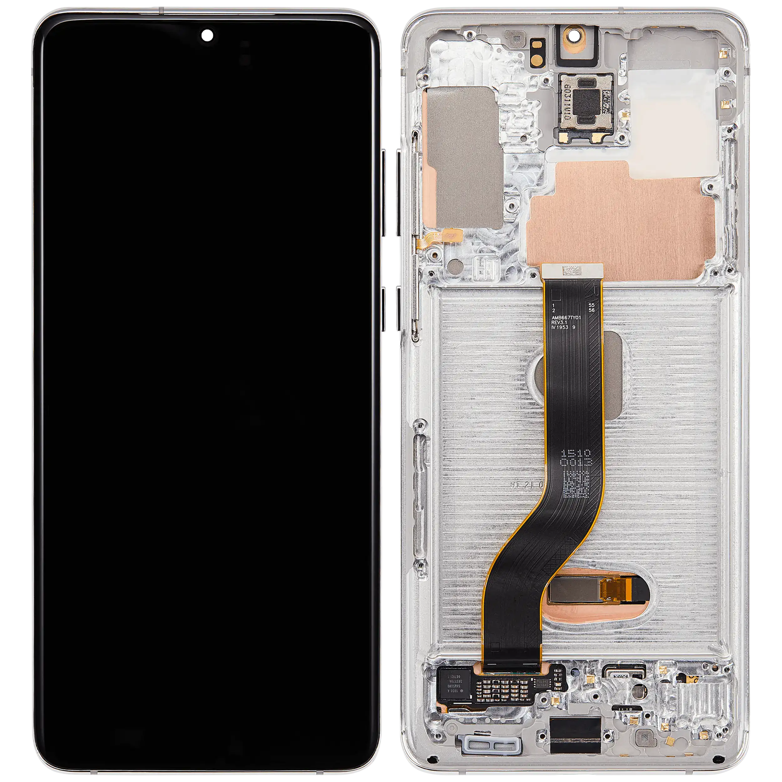 OLED Display mit Rahmen für Samsung Galaxy S20 Plus 5G (Aftermarket Plus) (Cloud White) – Bild 2