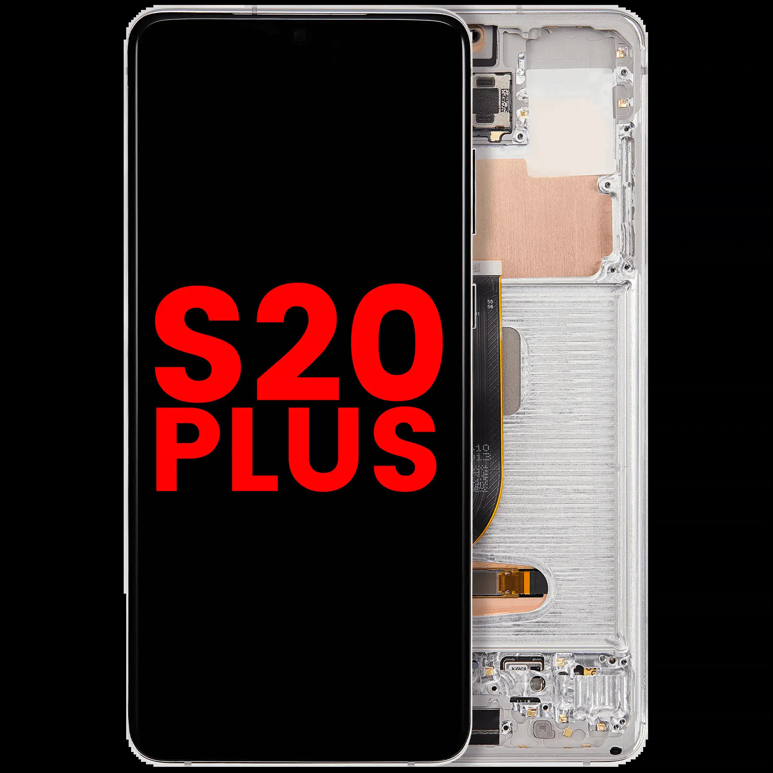OLED Display mit Rahmen für Samsung Galaxy S20 Plus 5G (Aftermarket Plus) (Cloud White)