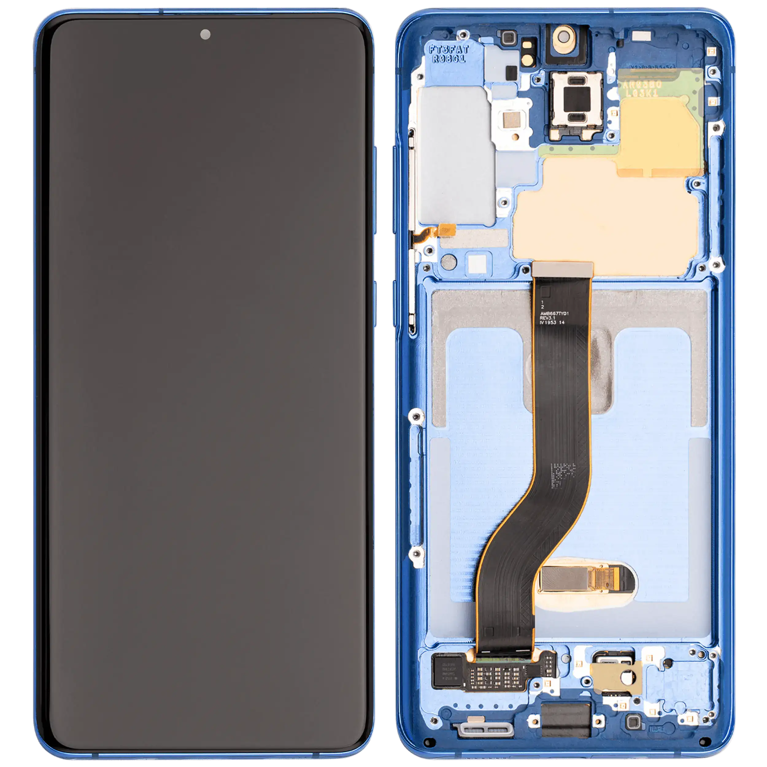 OLED Display mit Rahmen für Samsung Galaxy S20 Plus 5G (Aftermarket Plus) (Aura Blue) – Bild 2