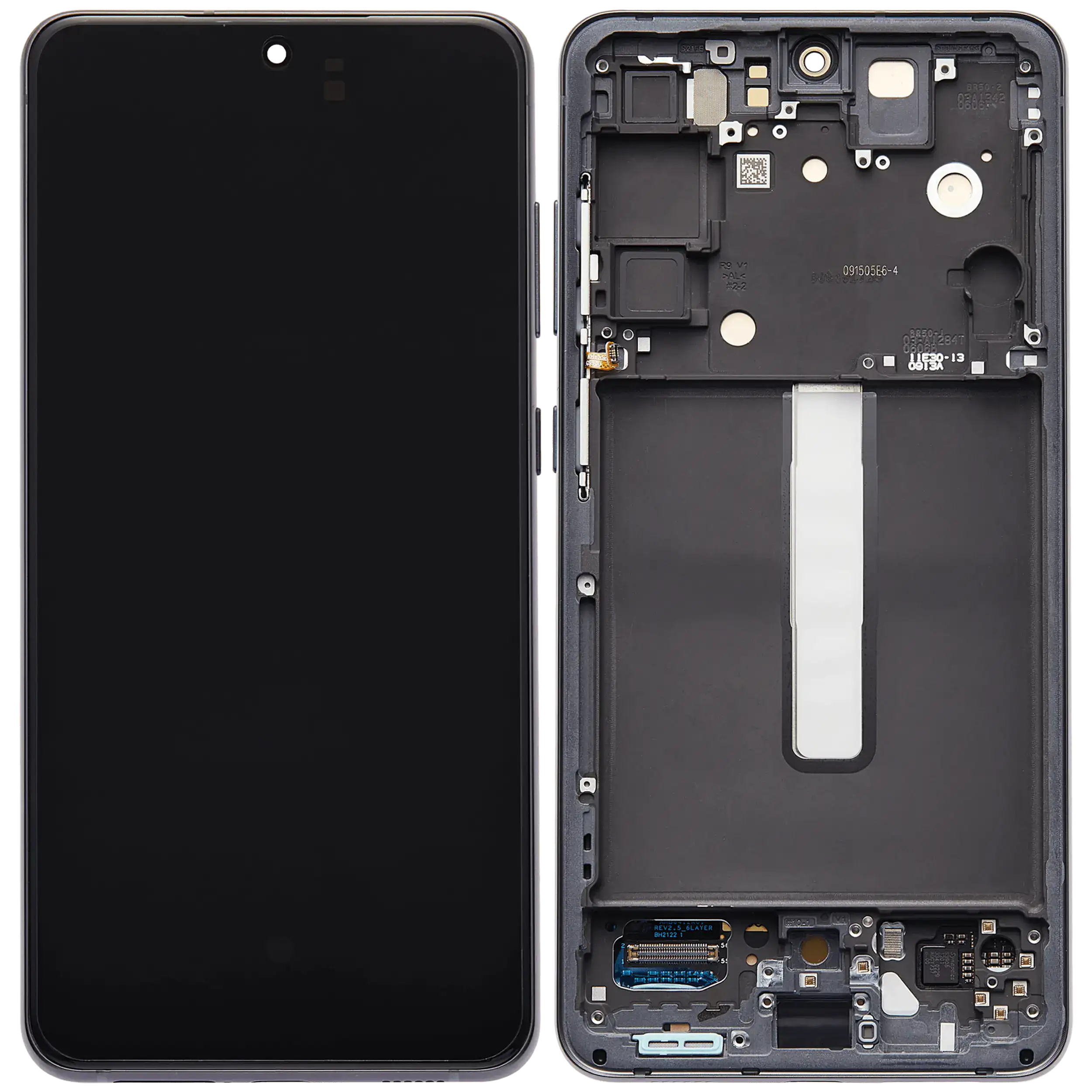 OLED Display mit Rahmen für Samsung Galaxy S21 FE 5G (US & International Version) (Aftermarket Plus) (Graphite) – Bild 2