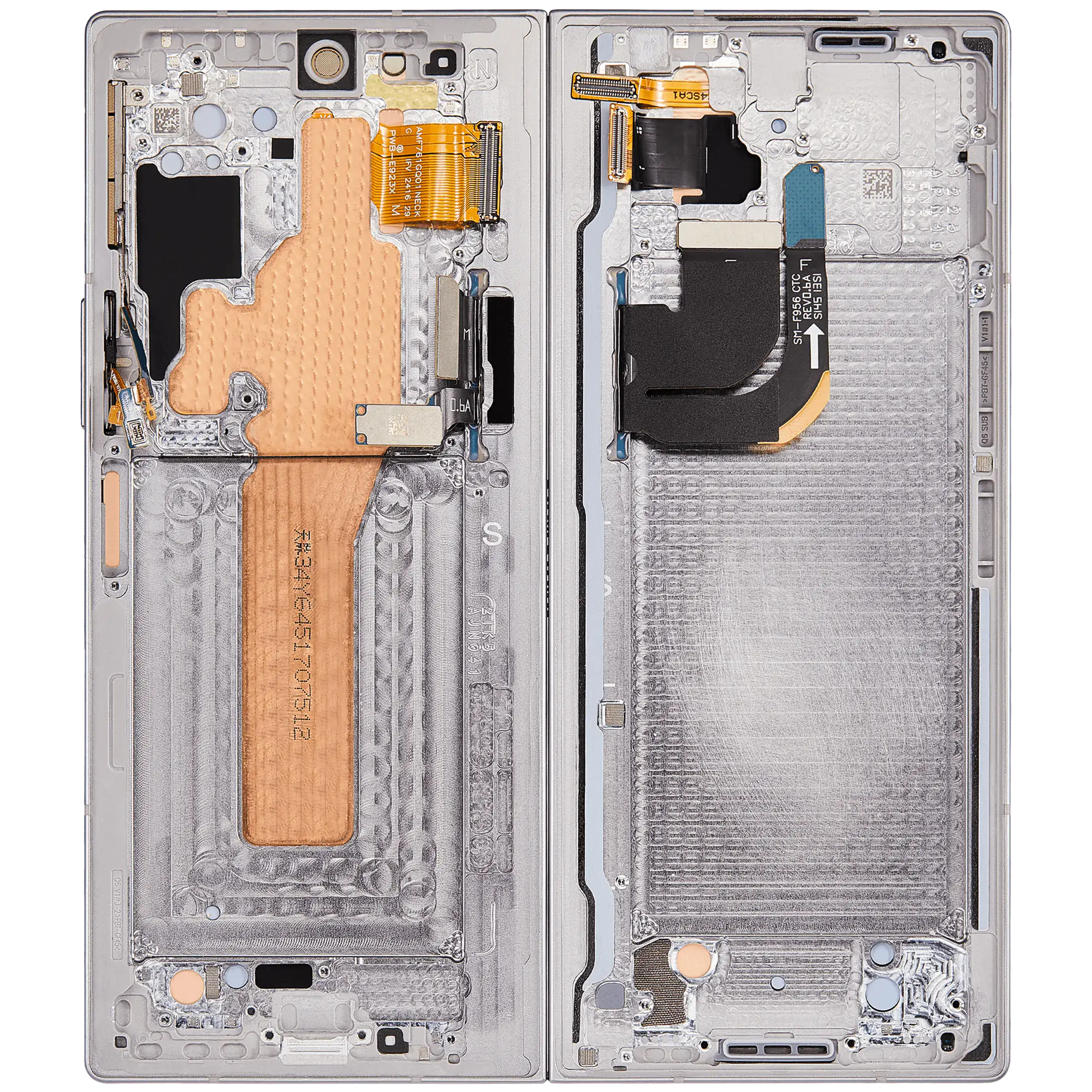 Inner OLED Display mit Rahmen für Samsung Galaxy Z Fold 6 5G (US & International) (professionell aufgearbeitet) (Silver Shadow) – Bild 4