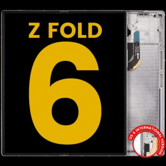 Inner OLED Display mit Rahmen für Samsung Galaxy Z Fold 6 5G (US & International) (professionell aufgearbeitet) (Silver Shadow)