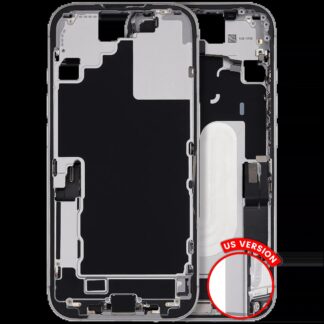 Mittelrahmen mit Ladebuchsen-Flex und Kleinteilen für iPhone 17 (US-Version) (ausgebautes Originalteil: Grade A) (White (Weiß))