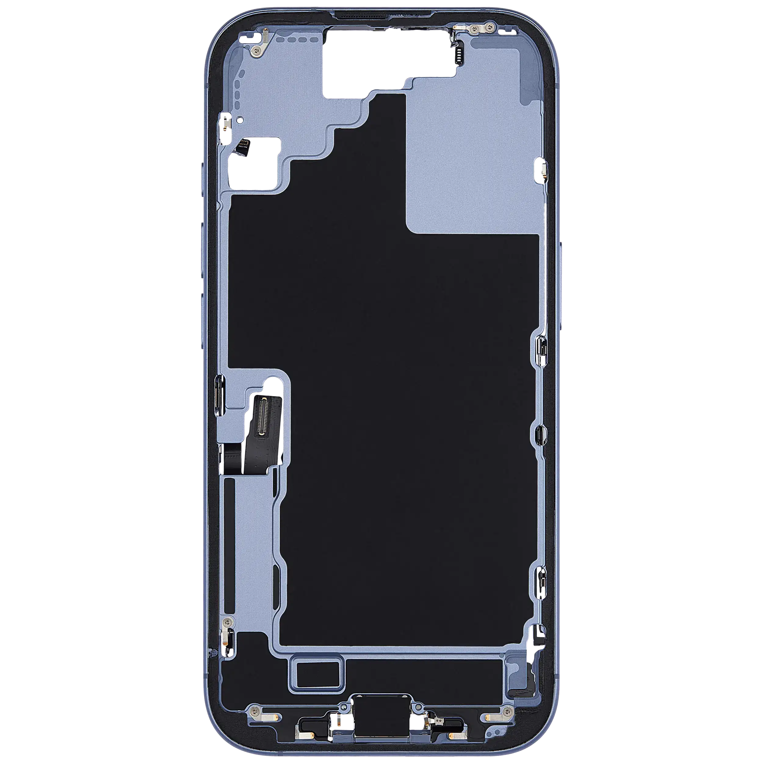 Mittelrahmen mit Ladebuchsen-Flex und Kleinteilen für iPhone 17 (US-Version) (ausgebautes Originalteil: Grade A) (Mist Blue) – Bild 3