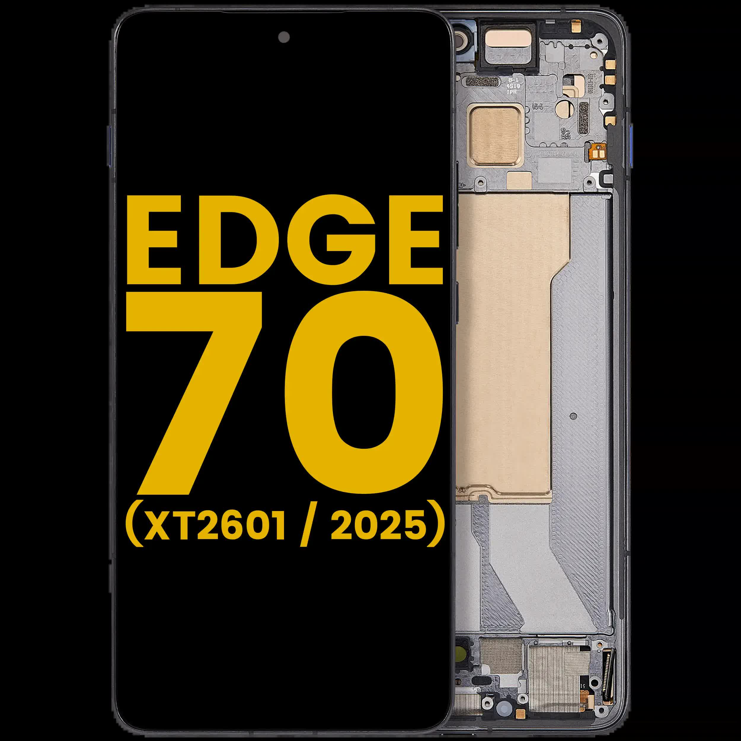 OLED Display mit Rahmen für Motorola Edge 70 ( XT2601 / 2025)(professionell aufgearbeitet) (Gadget Gray)