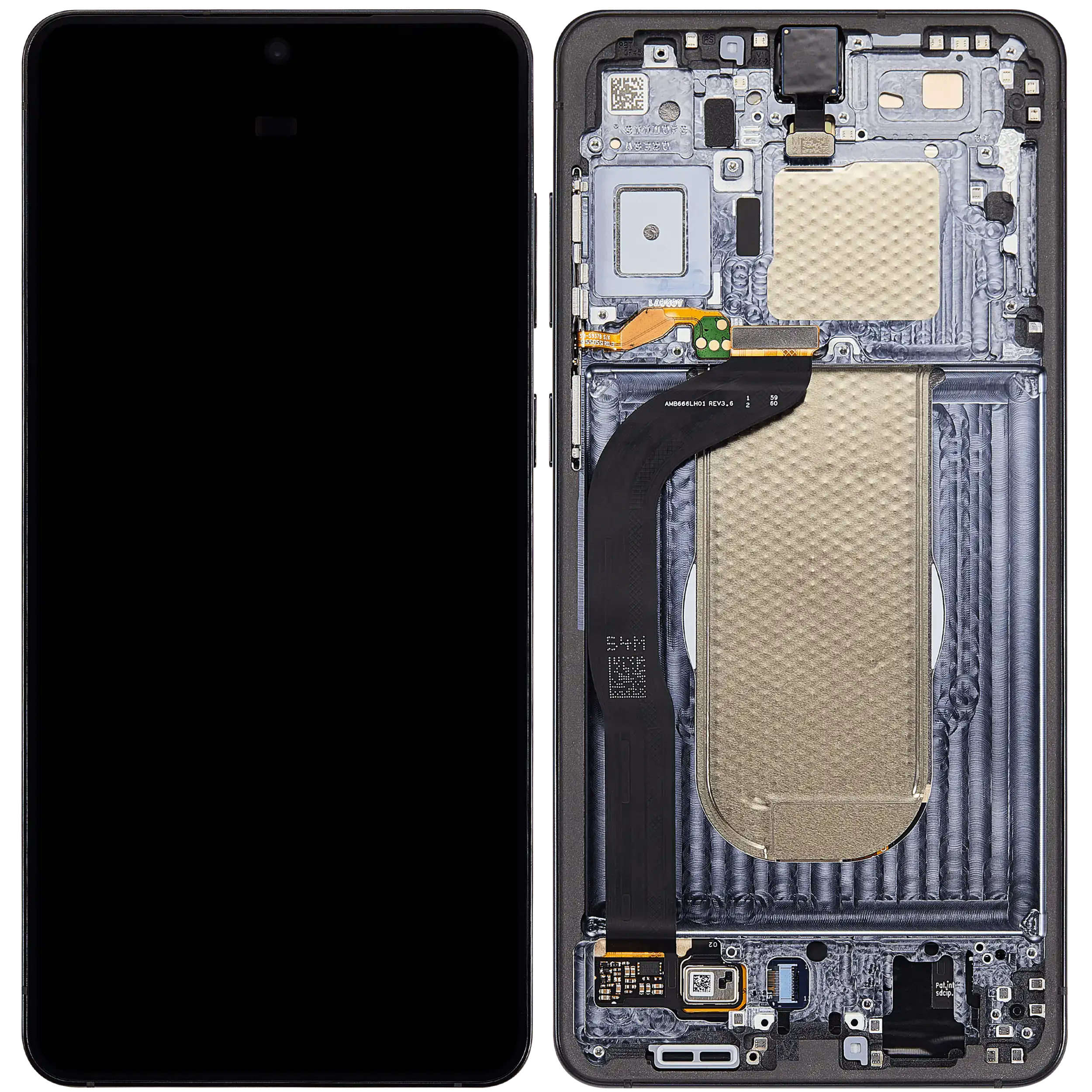 OLED Display mit Rahmen für Samsung Galaxy S25 Edge (US & International Version) (Aftermarket Plus) (Titanium Jetblack) – Bild 2