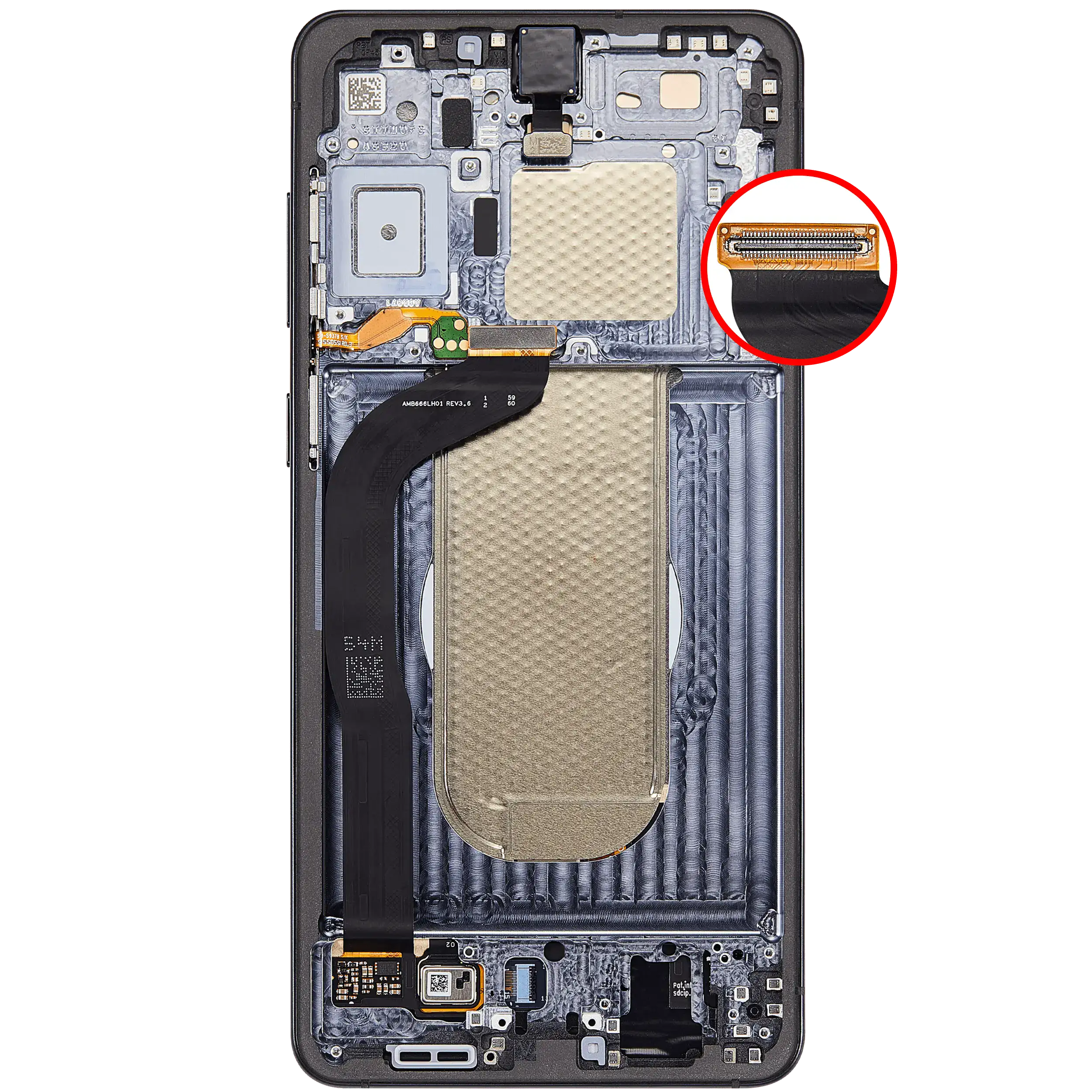 OLED Display mit Rahmen für Samsung Galaxy S25 Edge (US & International Version) (Aftermarket Plus) (Titanium Jetblack) – Bild 4